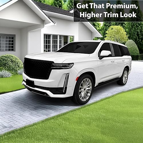 Miniatura 2 de BOGAR TECH DESIGNS Superposición frontal cromada compatible con Cadillac Escalade 2021-2023, negro brillante