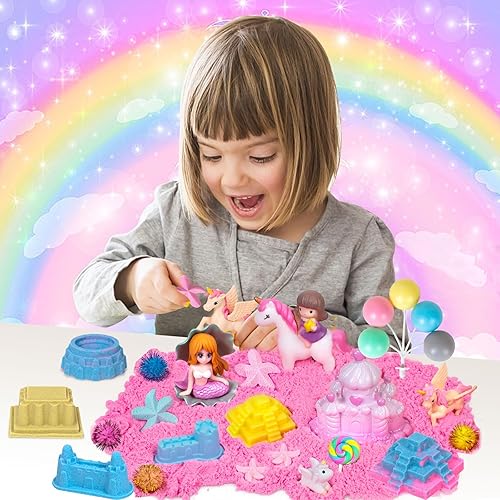 Miniatura 6 de Hymaz Kit de juego de arena de juguete de dinosaurio para niños de 3, 4, 5, 6, 7 años, regalos de Navidad, caja de arena sensorial 48P contiene