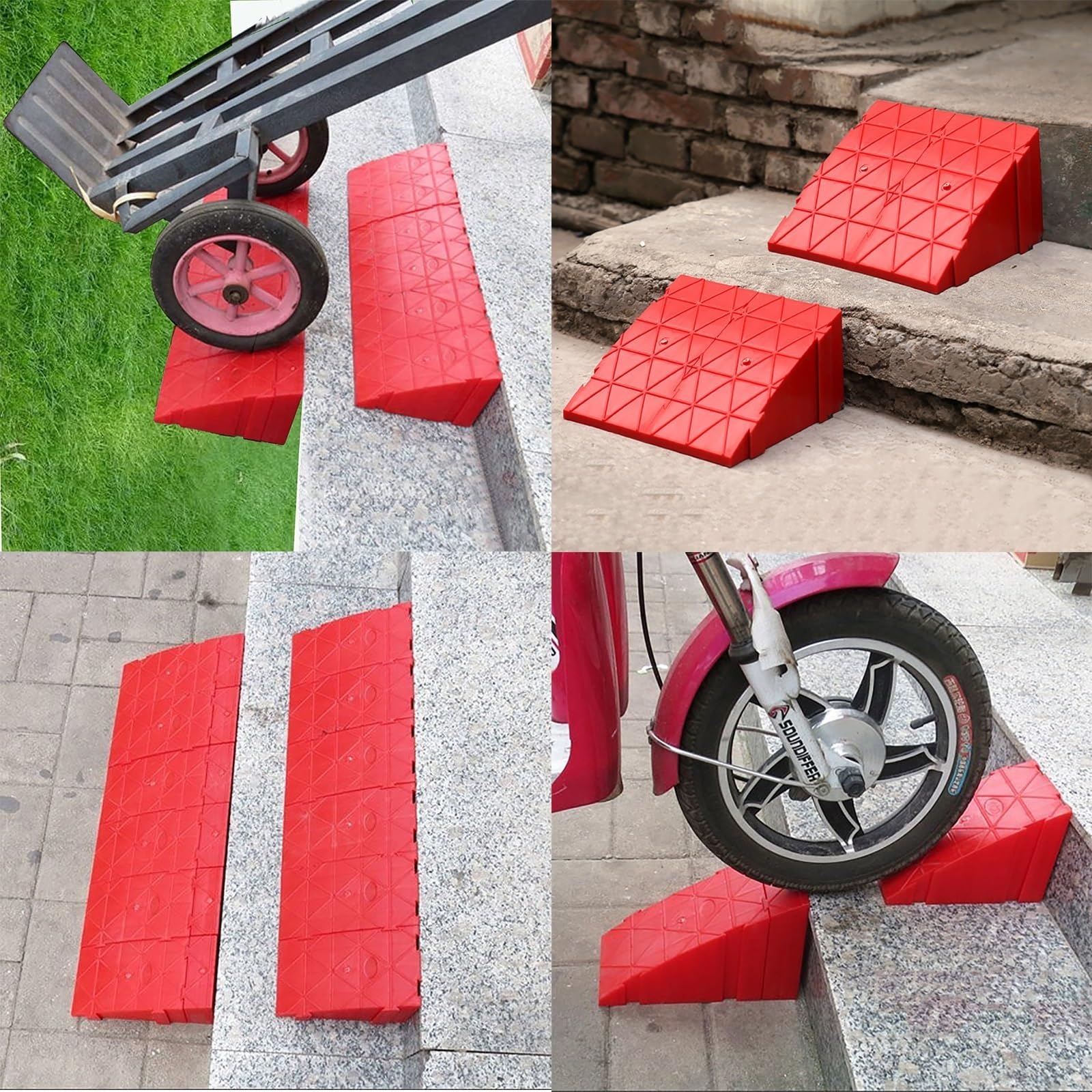 MKYOKO Bordsteinrampe 12x12x20 Cm – Türschwellenrampe Für Autos, Roller, Rollstühle & Fahrräder, Rutschfest Und Stabil