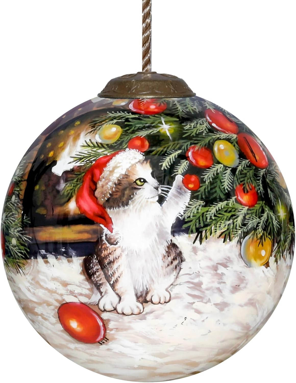 Inner Beauty 2011046 Christmas Kitten Ornament, 3-inch Diameter