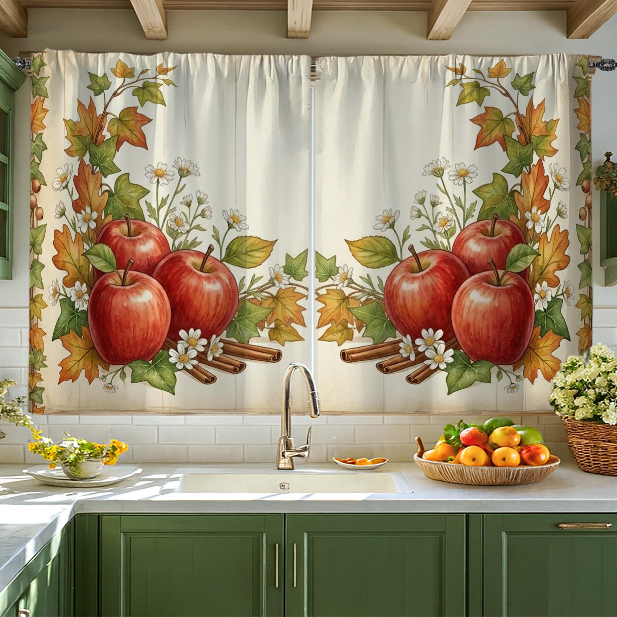 Rideaux de cuisine rouge automne pour retrouver la douceur des souvenirs d'enfance