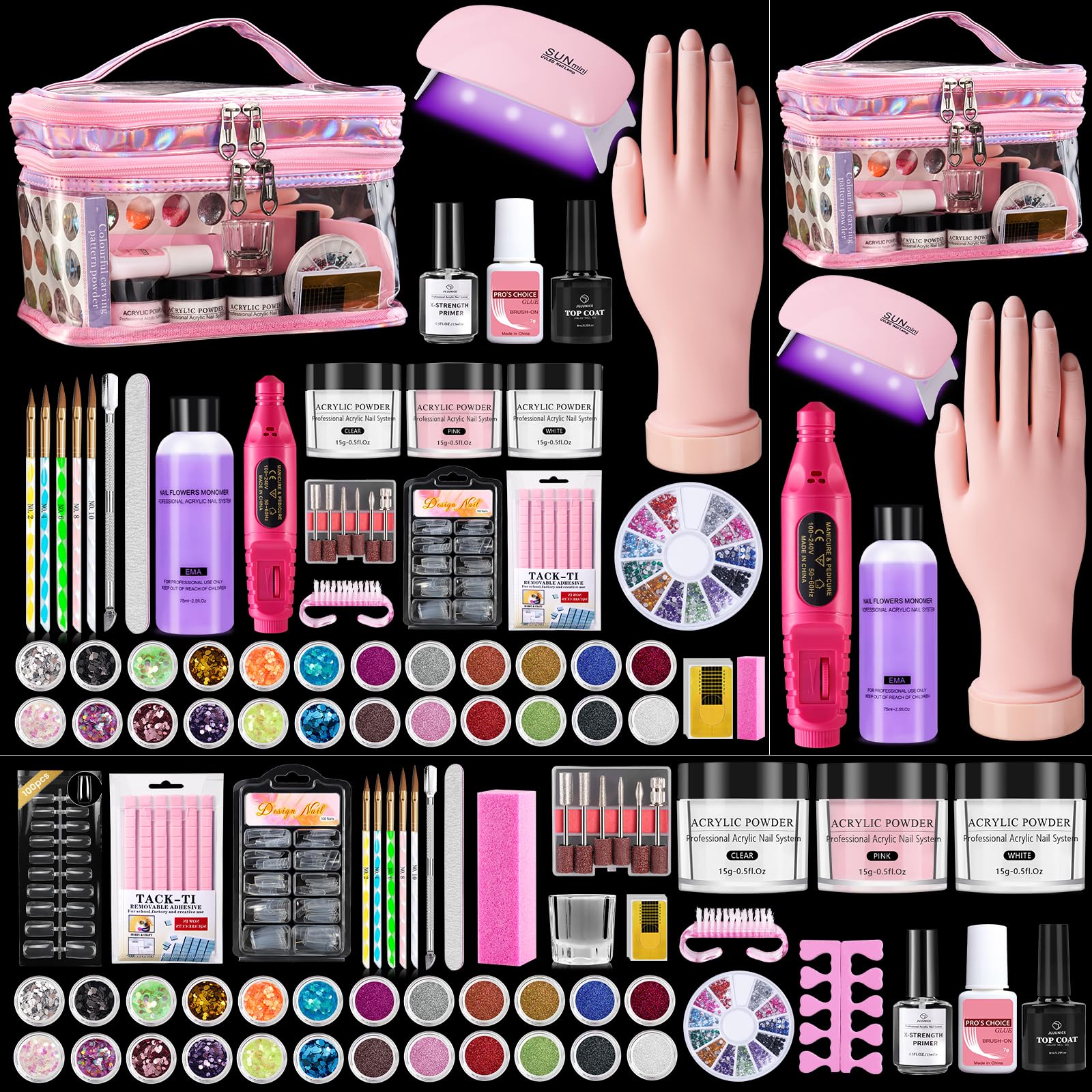 Wilfniee Nail Kit for Beginners with Practice Hand