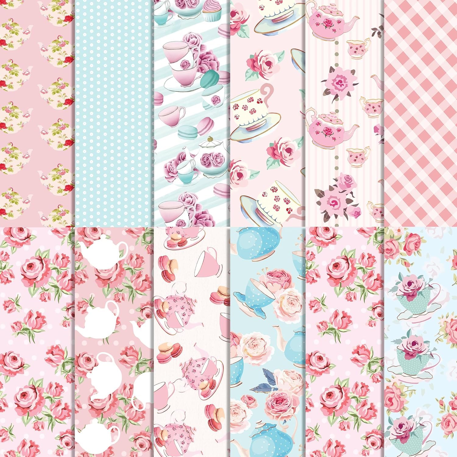 24 Blätt Scrapbook Papier Designpapier Blumenmuster,12 Designs Aquarell Doppelseitige Bastelpapier Dekorpapier für Scrapbook Craft Craft Origami Papier Journal Motivpapier DIY Fotoalbum,30x30CM