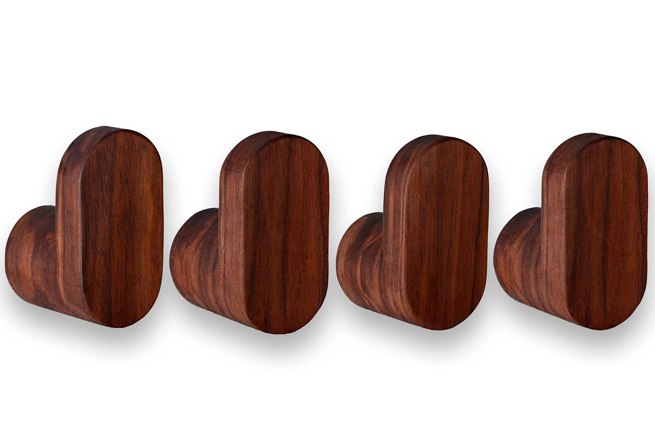 Buy Greenside Crafts Natural Wooden Wall HooksPack of 4Dark Walnut