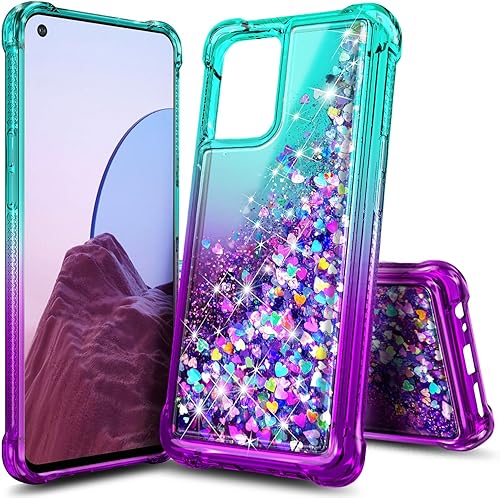Miniatura 7 de NZND Funda diseñada para OnePlus Nord N20 5G, cascada flotante líquida con purpurina para niñas y mujeres, bonita, rosaaguamarina