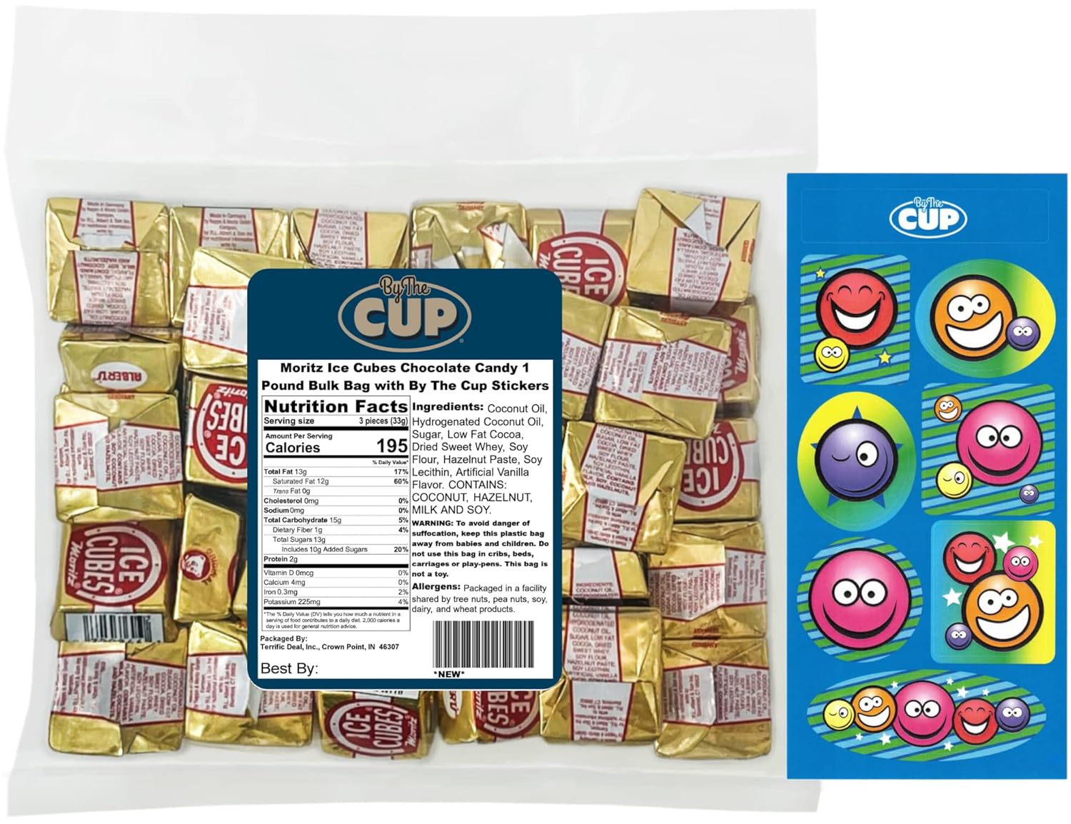 By The Cup Albert's Moritz Ice Cubes Chocolate Candy, 1 lb