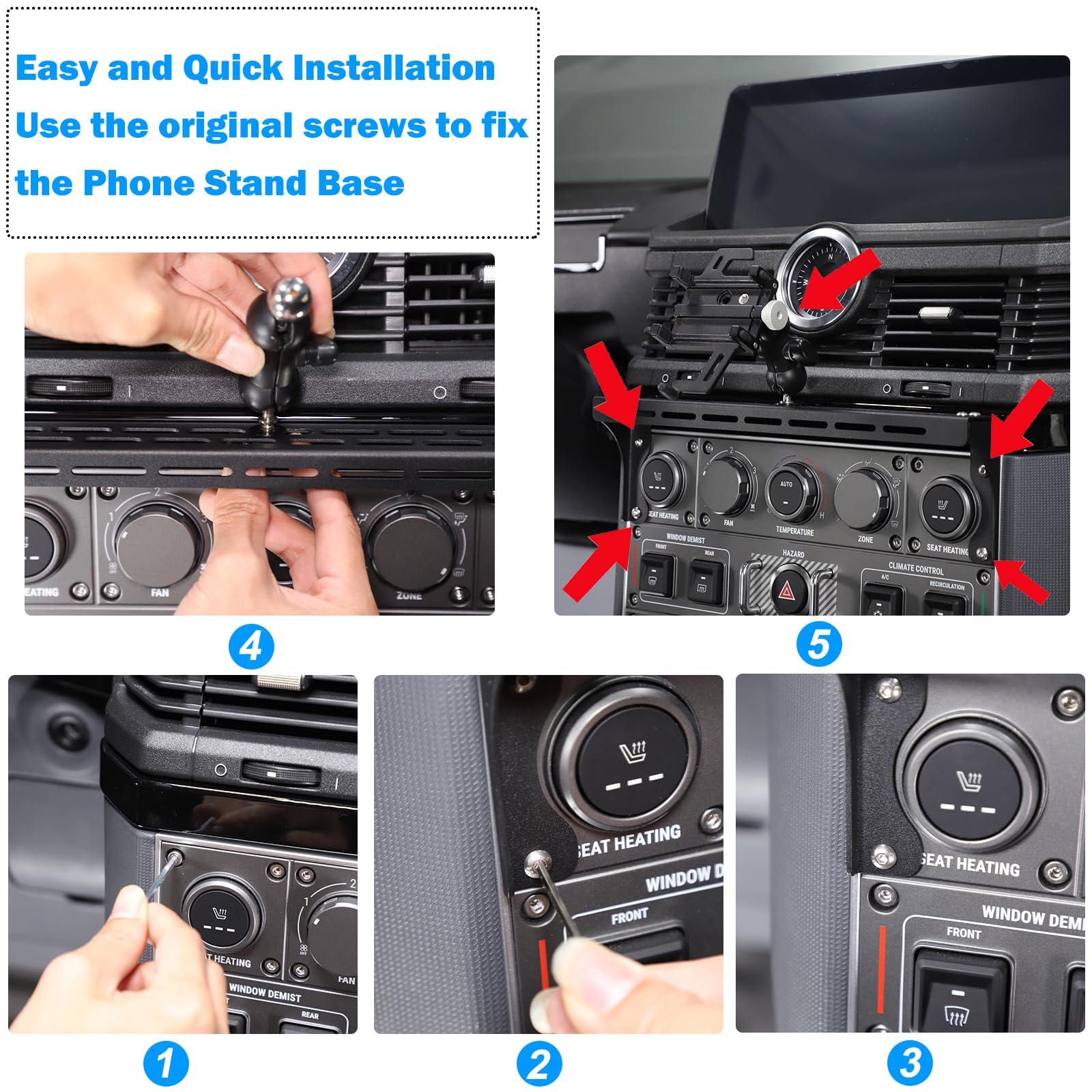 METYOUCAR Soporte para teléfono móvil Ineos Grenadier 2020-2024 con control central, soporte para teléfono móvil, navegador GPS, soporte portátil para radio de coche (estilo D)