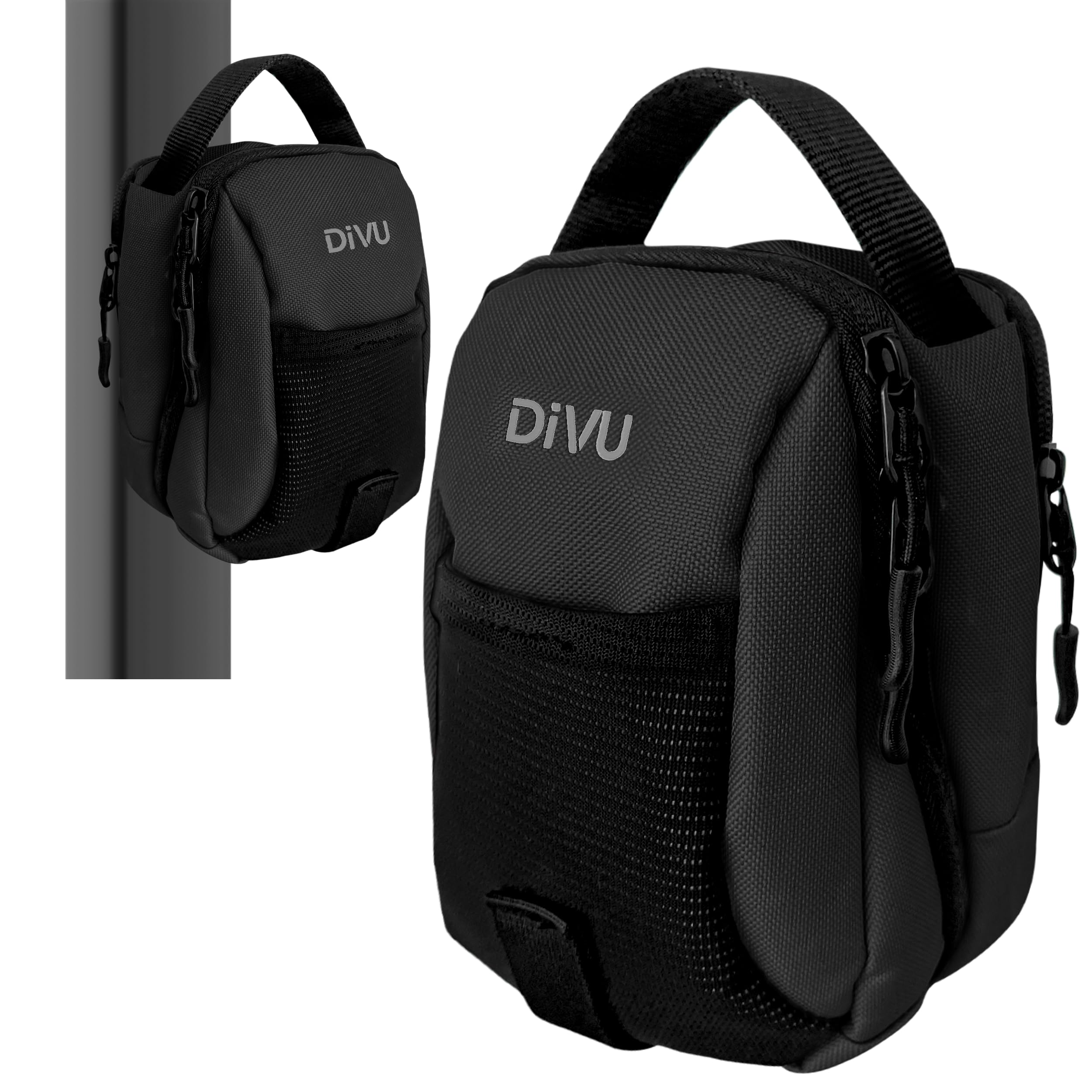 DiVU Magnetic Sports Bag (Black) for Men & Women | Crossbody Shoulder Bag | Small Workout Backpack with Magnetic Attachment | Fanny Pack for Gym,