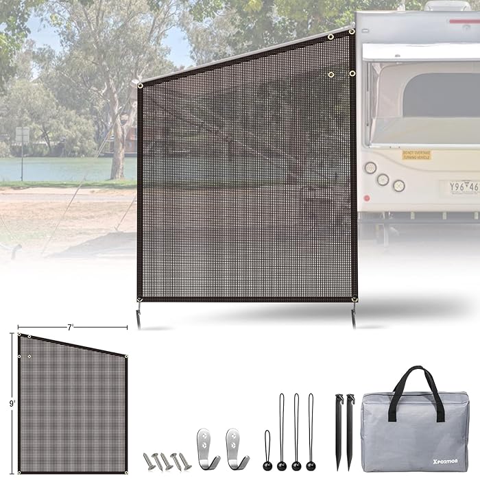 Buy XPORTION RV Awning Side Shade, 7'×9' RV Awning Sun Shade Screen, RV