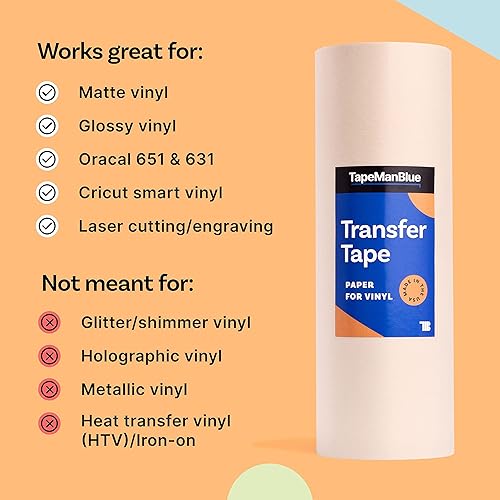 Miniatura 7 de Rollo de cinta de transferencia de papel de 12 x 100 pies para vinilo fabricado en Estados Unidos papel de transferencia de calidad prémium para