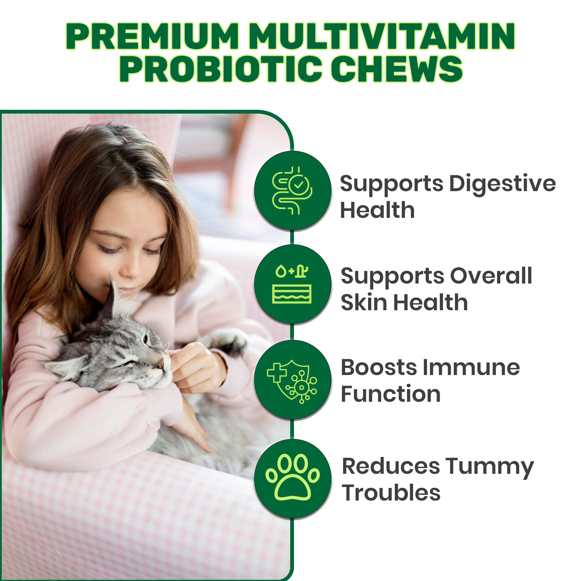 ActiveFur Nutrition Multivitamin Digestive Support Chews for Cats - 135 Salmon Flavoured Soft Chews - Image 3