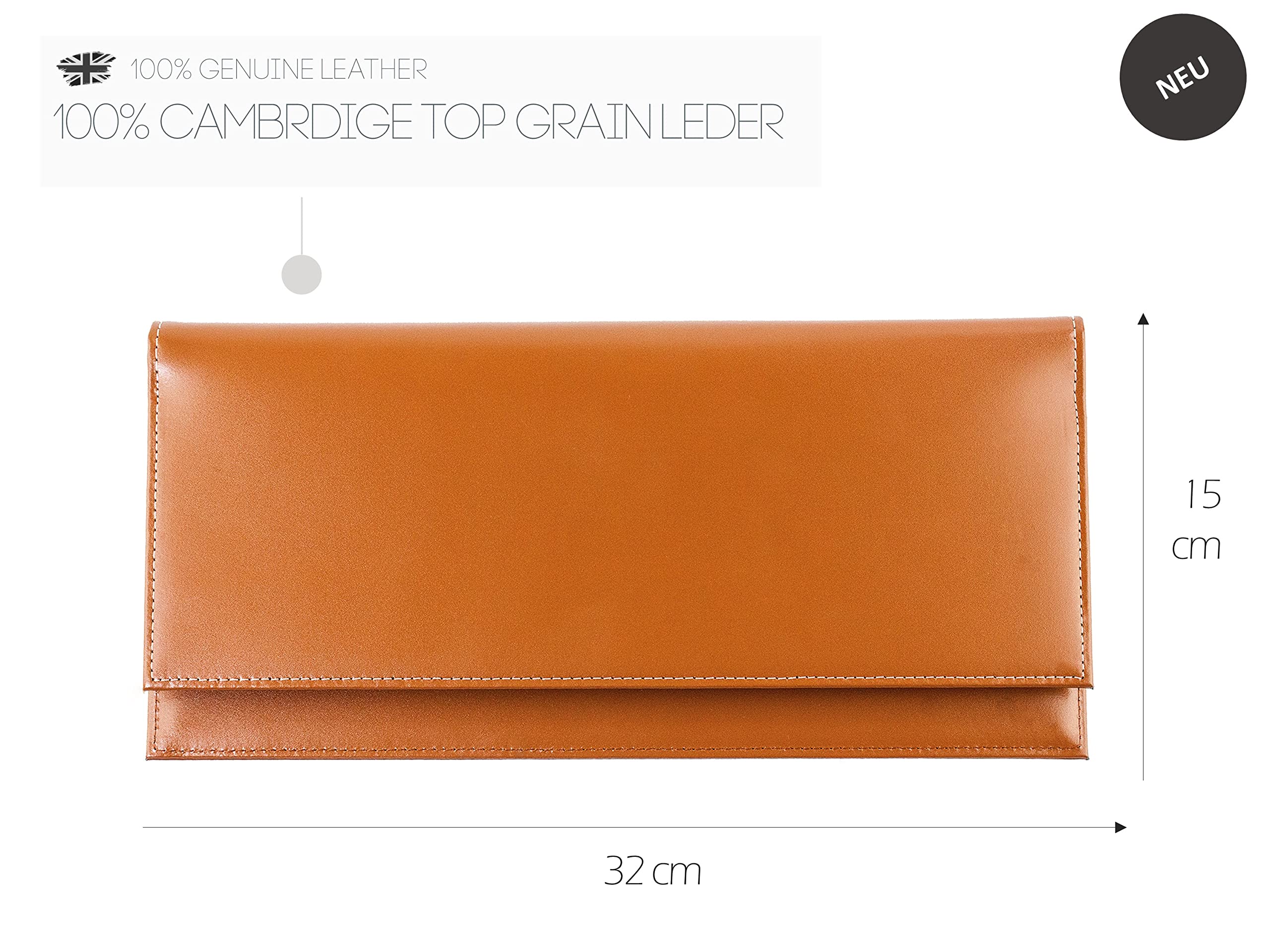 DELMON VARONE - Tischquerkalender 2027 Cambridge Top Grain Leder Braun - Tischkalender Quer 1 Woche auf 2 Seiten - Echtleder Wochenplaner Kalender - Büro & Schreibtisch Wochenkalender Organizer