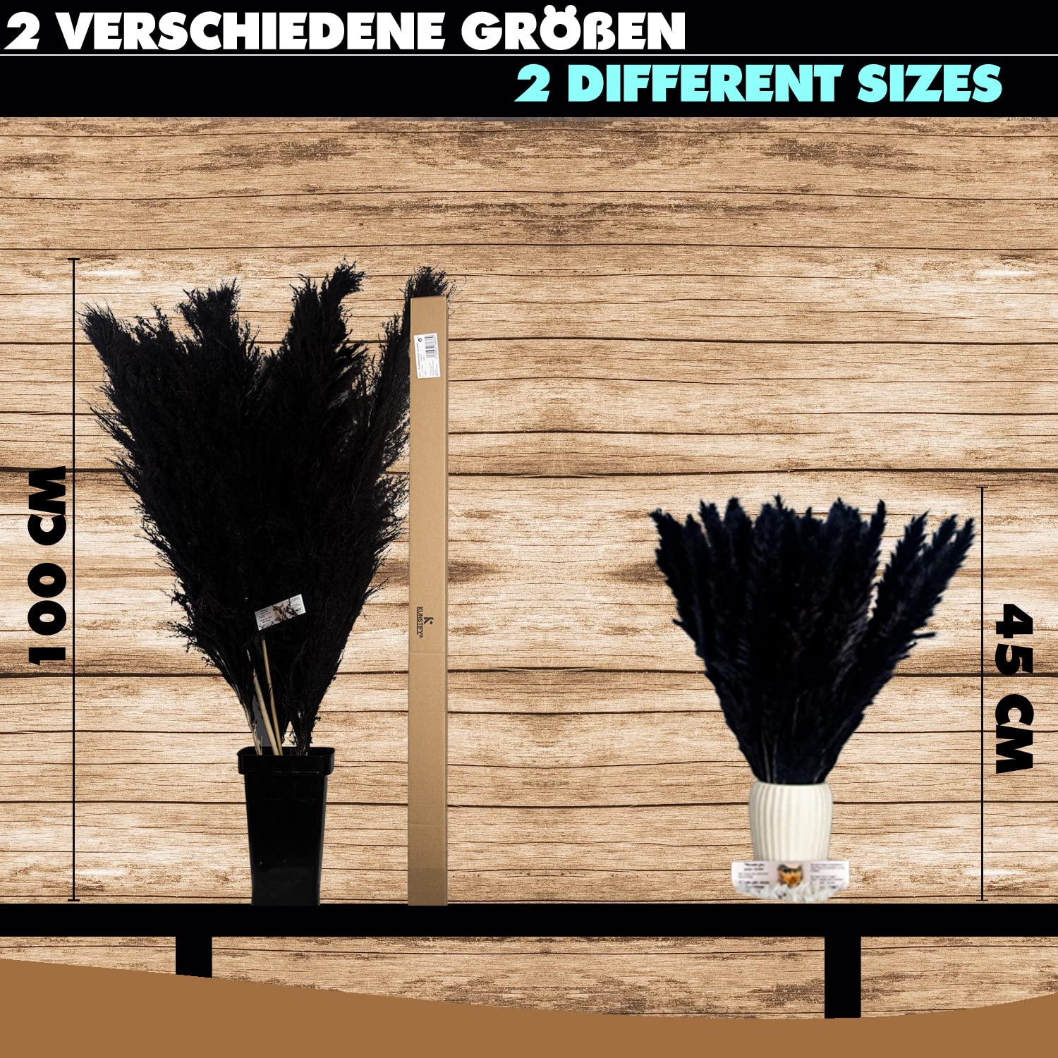Herbe De La Pampa Naturelle - 30 Tiges Blanches Séchées (environ 45cm) Pour Décoration Intérieure