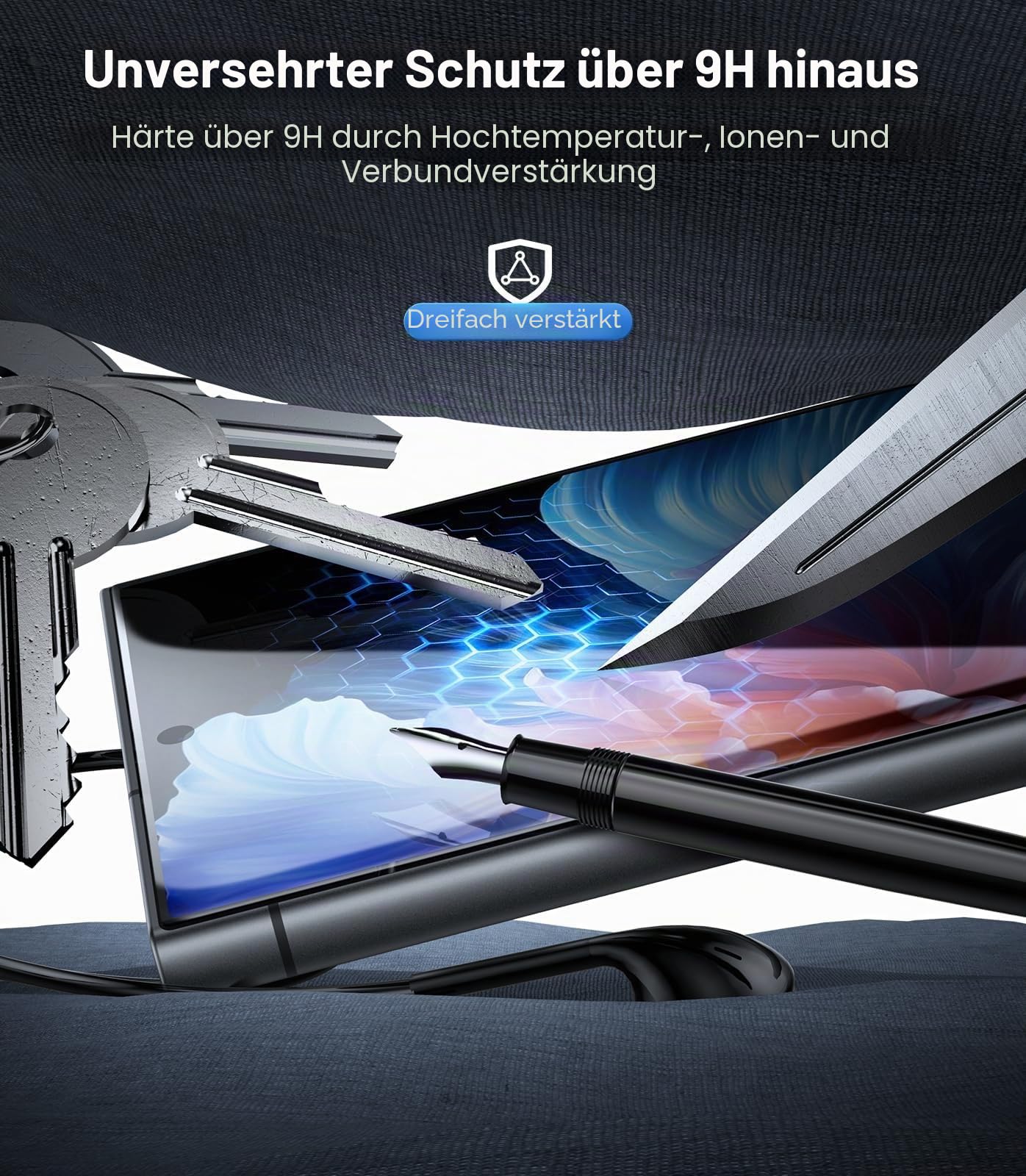 UltraGlass Unbreak TOP 9H+ Panzerglas Schutzfolie für Samsung Galaxy S24 Ultra [Militärqualität, bruchsicher und langlebig] S24