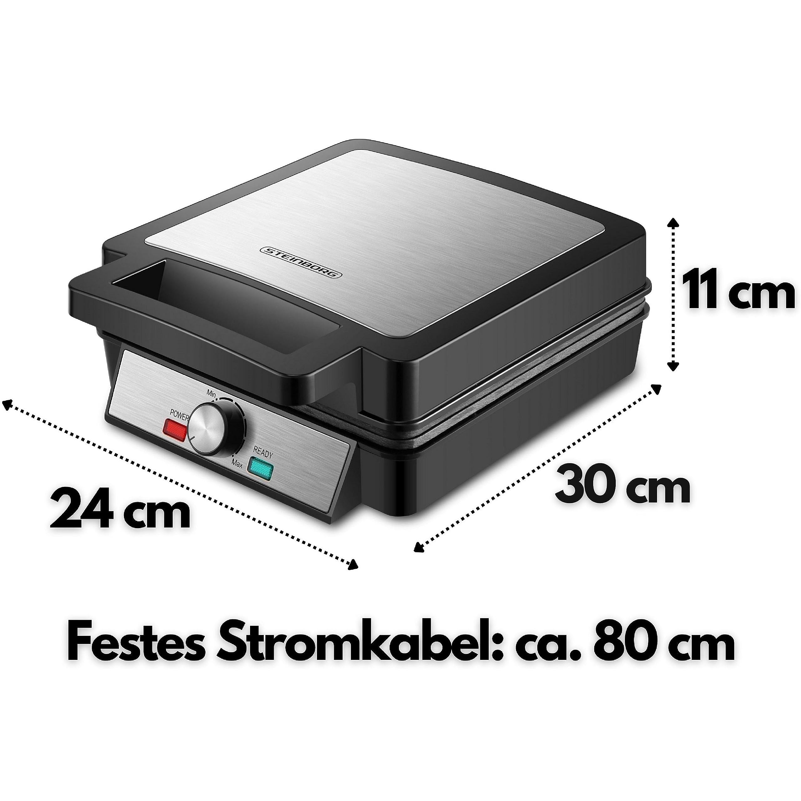 XXL 4er Waffeleisen | 1200 Watt | Waffelautomat | Paninigrill | Waffeltoaster | Waffle Maker | Elektrogrill | XXL Wafflemaker | Waffel Eisen | Waffelmacher