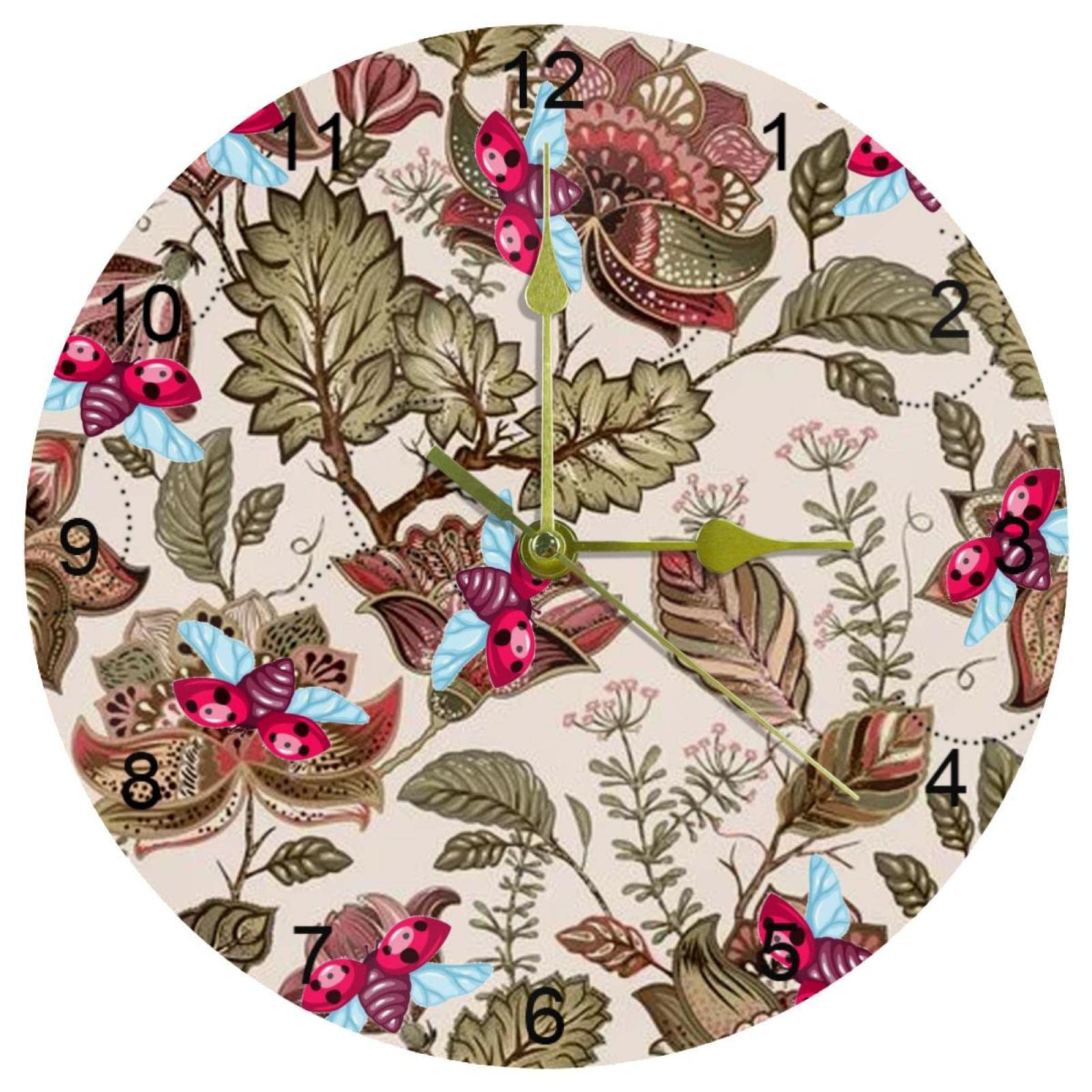 Horloge silencieuse coccinelle sans tic-tac maison école 25cm