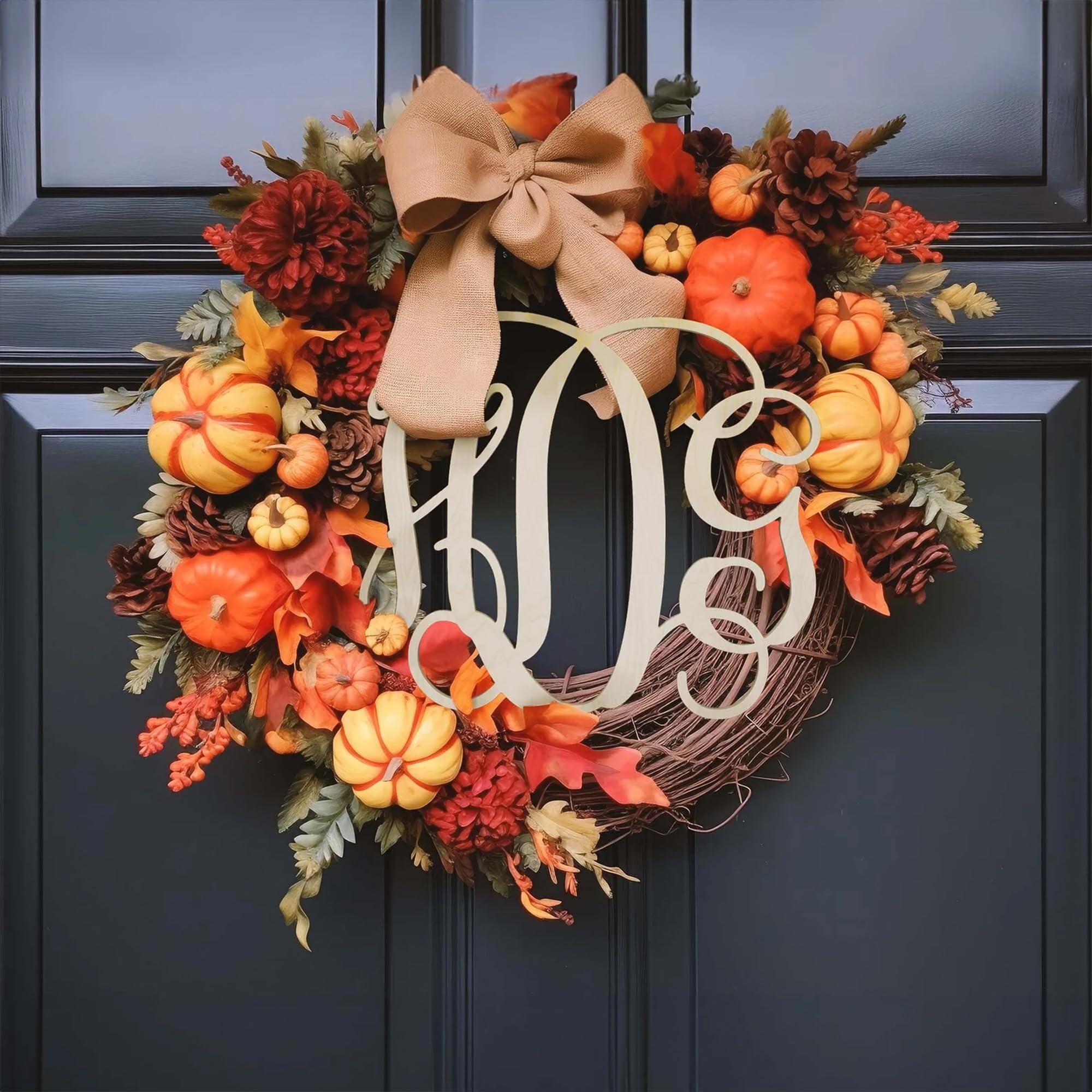 Unfinished Wood Letters Cutout DIY Decor Nursery - (Vines 3-Letter) Back40Life