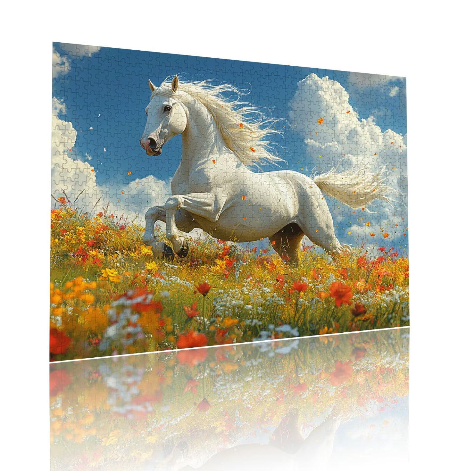 Puzzle Erwachsene 2000 Teile Pferd Blume Educa Jigsaw für Kinder ab 8 Jahren Mädchen Jungen, Erwachsene Impossible Klassische Puzzles Schwer, Anspruchsvoll Spielspaß, Als Geschenke 70x99cm t-630
