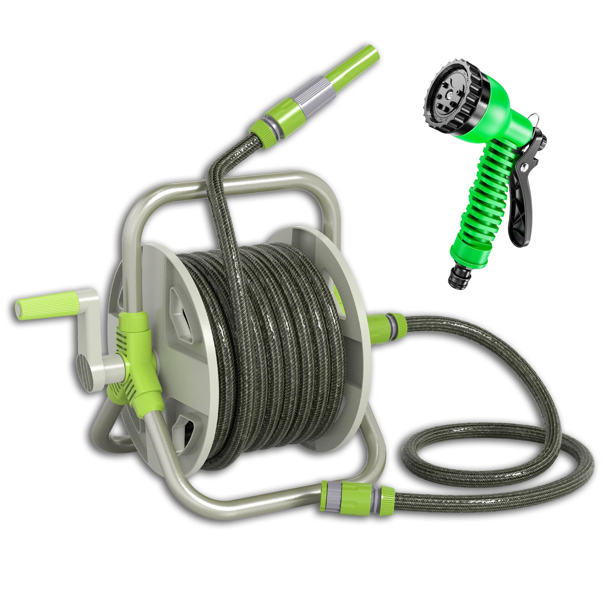 Amazon.com: Portable Garden Hose Reel with 57ft Hose + 3.2ft ...