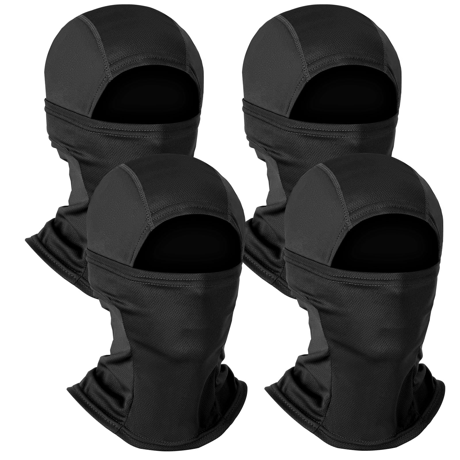 4 Pcs Balaclava Face Mask Full Face Cover Mask UV Protection Cooling Neck Gaiter Summer for Men Women Winter Black