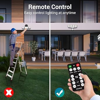 100W LED Security Lights Motion Sensor Outdoor D2D Floodlight Bright Remote