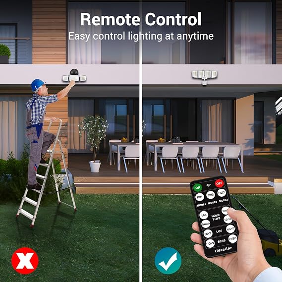 100W LED Security Lights Motion Sensor Outdoor D2D Floodlight Bright Remote