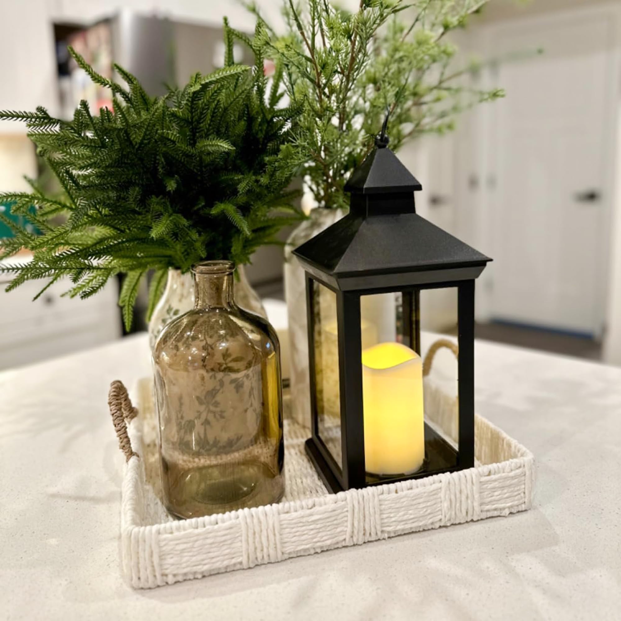 JOHUNT Black Outdoor Lanterns With Timer - 2 Pack 14” Waterproof Decorative Lanterns, Battery Operated Flickering Candle For Porch, Patio, Wedding - View #12