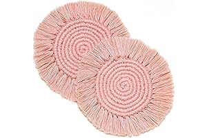 Round Woven Tassel Coasters 2 Pack