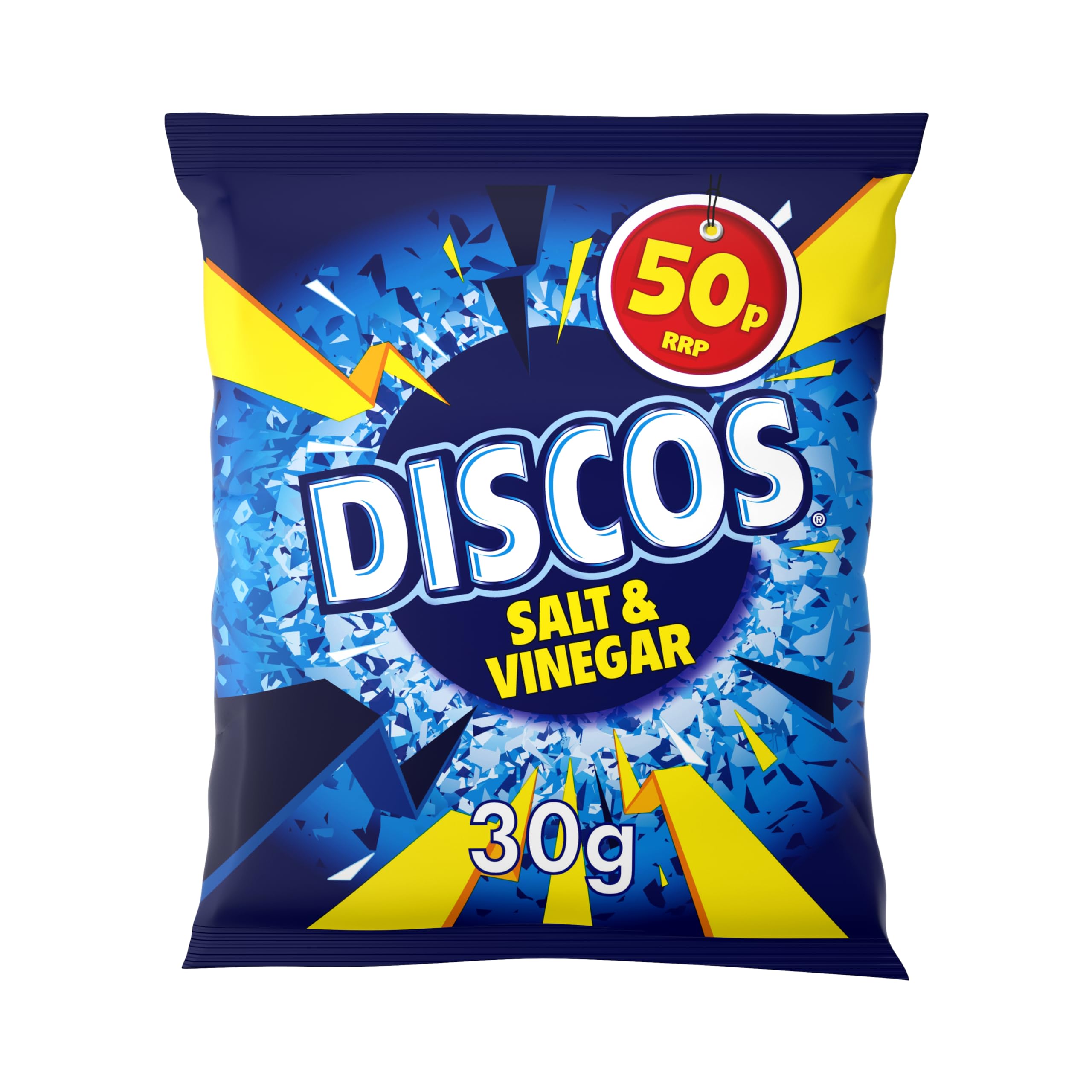 Discos Crisps 30 x 30g PMP (Salt & Vinegar Flavour)