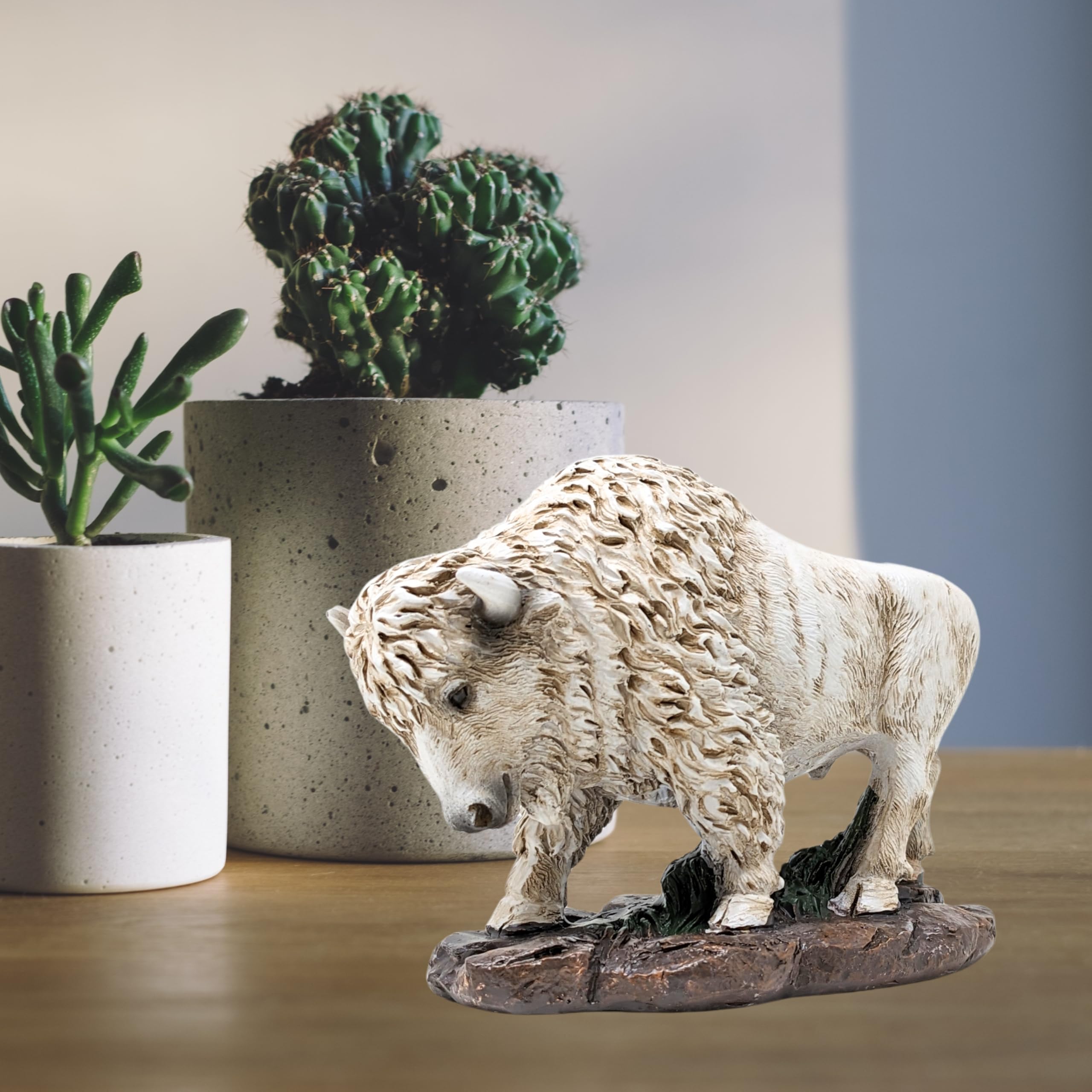 Amazon.com: AMAJY Small Bison Standing Figurine - White Resin