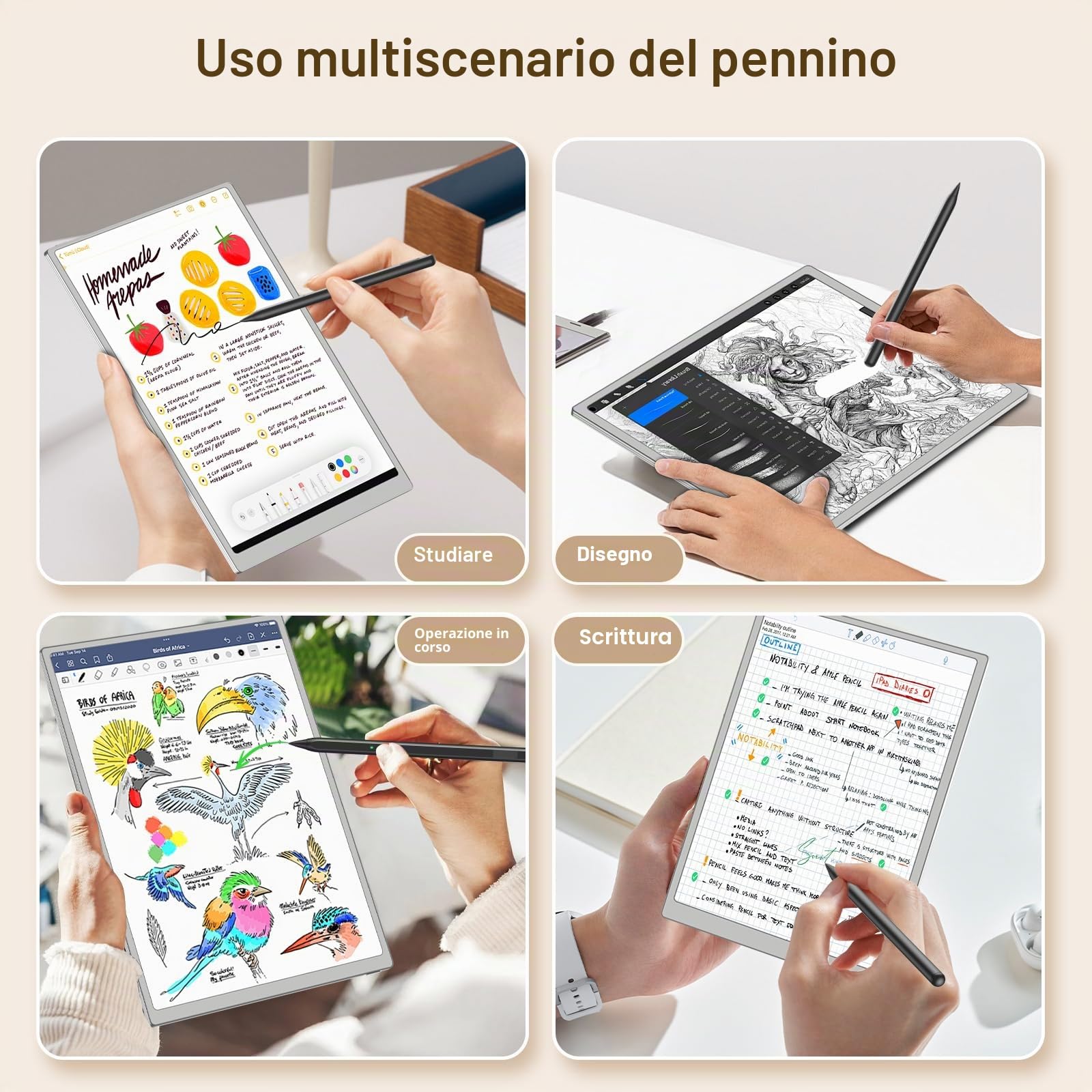 TiMOVO Penna Magnetica Compatibile con Remarkable Paper Pure/Pro/Pro Move | Penna Ricaricabile con Gomma, 4096 Sensibilità alla Pressione,Inclinazione,Rifiuto del Palmo e Punte di Ricambio,Nero