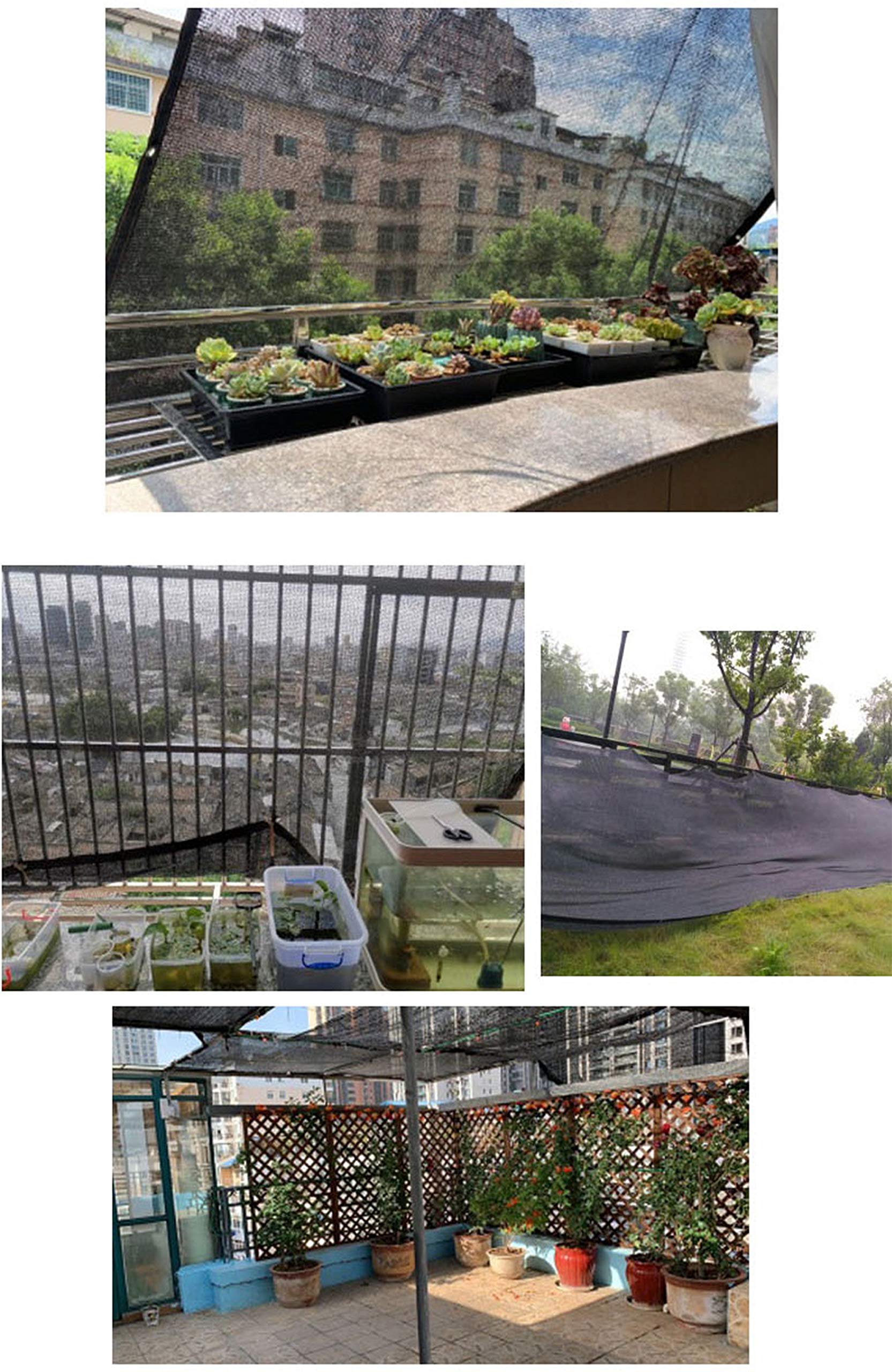 Garten Schattierungsnetz Schattiernetz,4-poliges Schattennetz,60% -70% UV-Beständiges,mit Ösen,für Garten/Pflanze/Gewächshaus/Scheune/Außen/Hof/Dach,anpassbare Größe (3x8m/9.8x26ft)