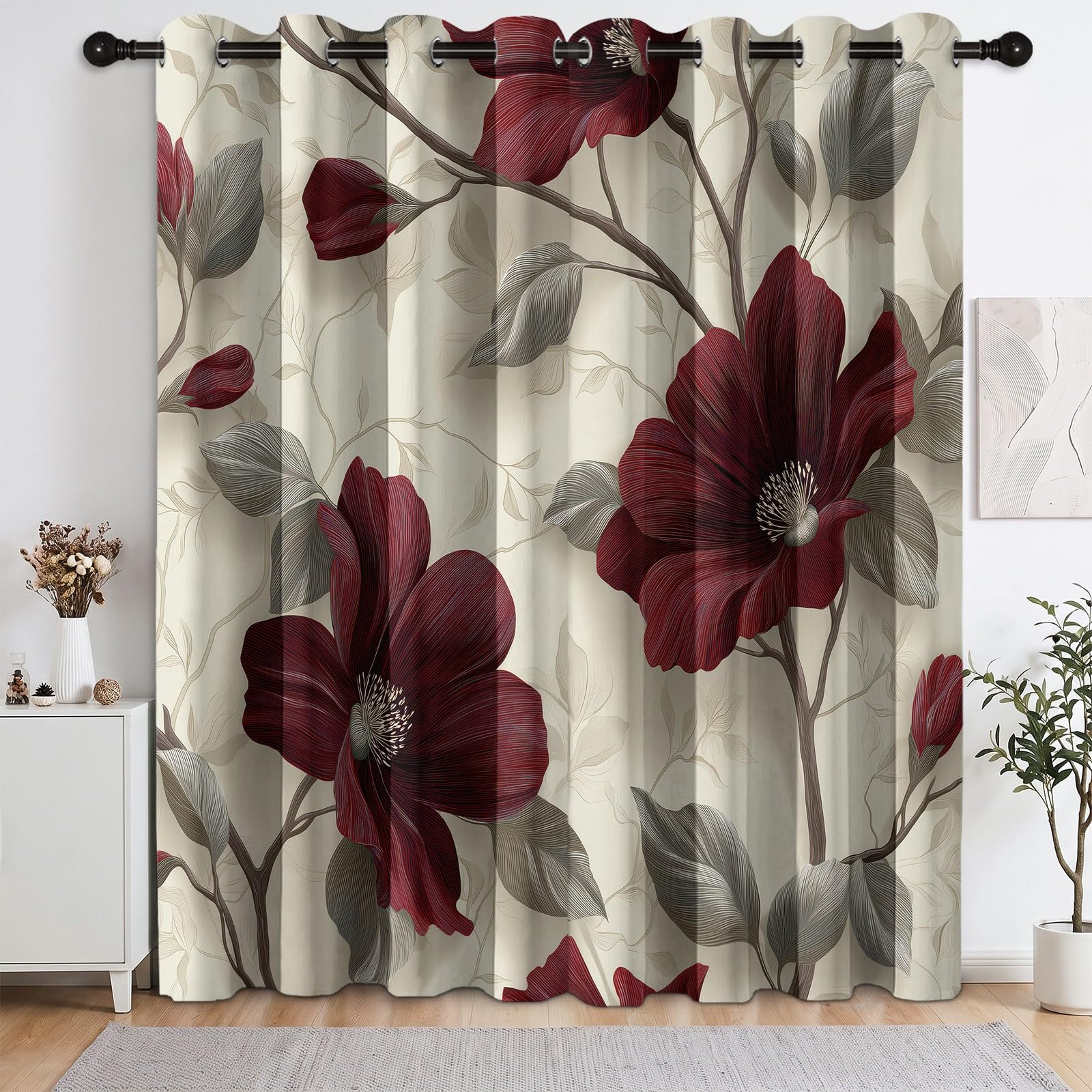 Cortinas opacas con ojales, 260 x 140 cm (alto x ancho), diseño moderno