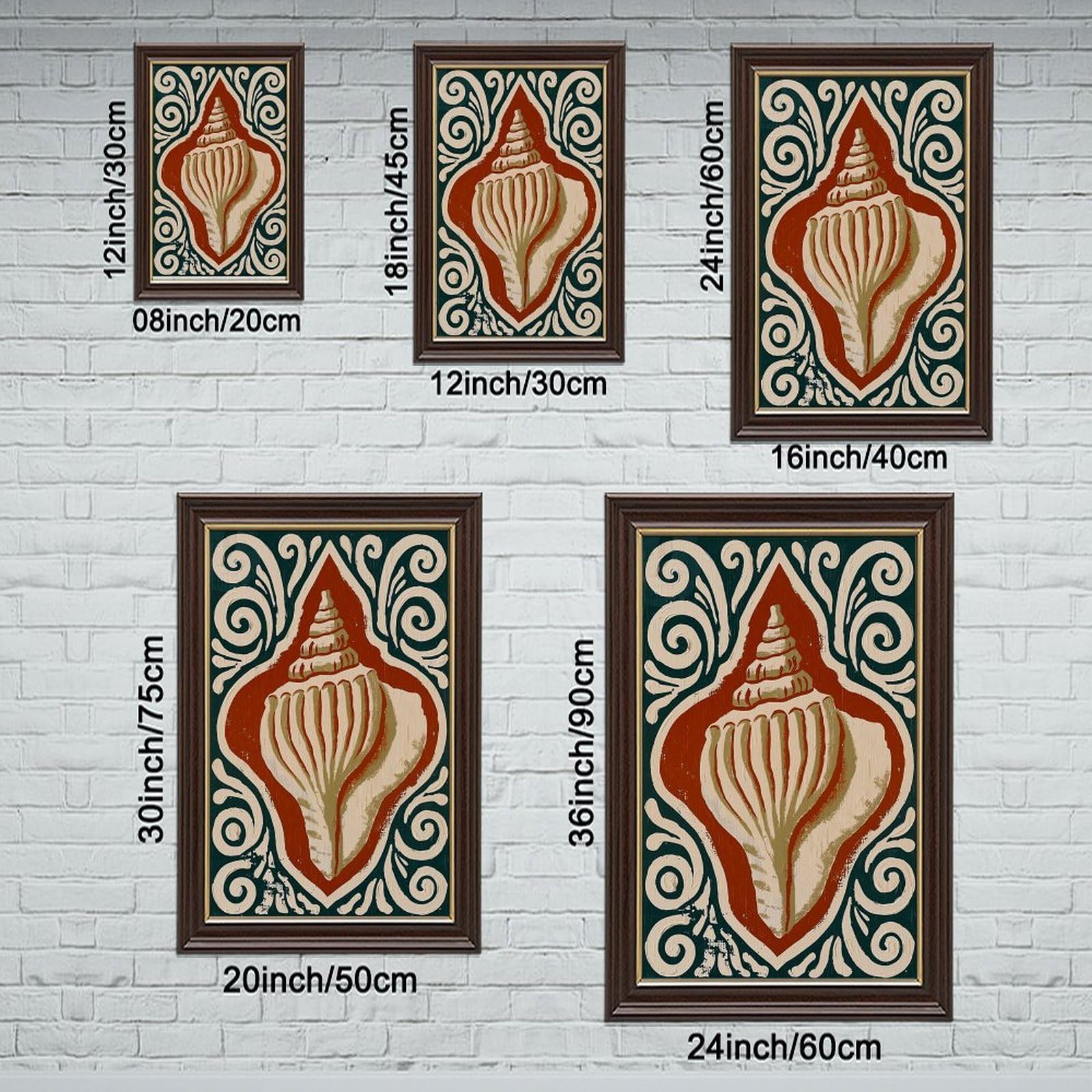 AYINUER Impression sur toile stylisée avec motif de volutes pour chambre à coucher, décoration cadeau