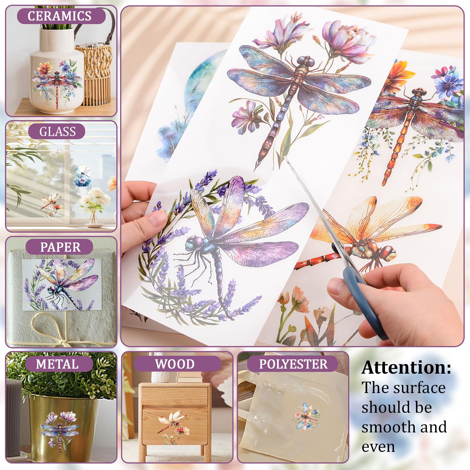 Transfer Stickers Spring Snapklik.com : WANDIC 3 Sheets Spring Rub On Transfer Stickers ...