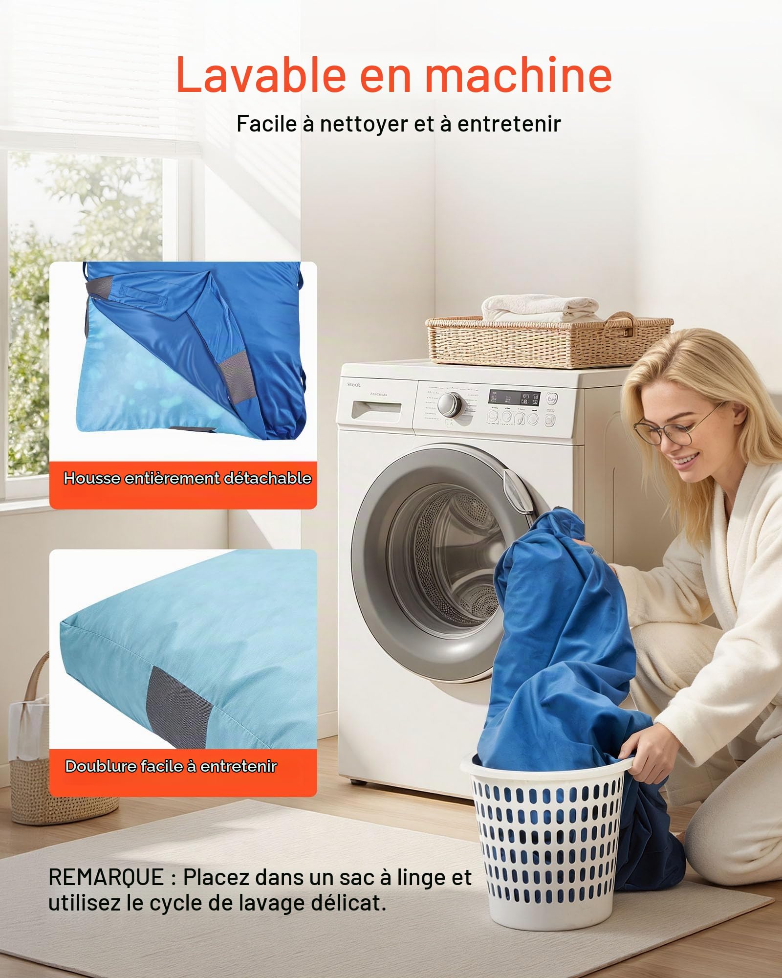 VEVOR Tapis de crash Pad sensoriel pour enfants avec blocs de mousse et housse lavable, grand tapis d'oreiller doux, équipement de chambre sensoriel pour les enfants sautant, se détendre et jouer