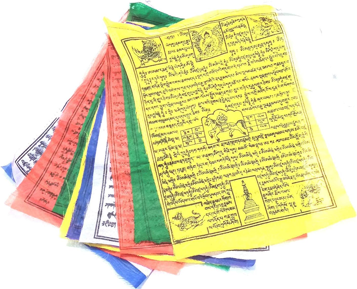 Indian Fashion Hut Tibetan Tranquil Wind Horse Large Lungta Prayer Flags Buddhist 10 Flags 130cm