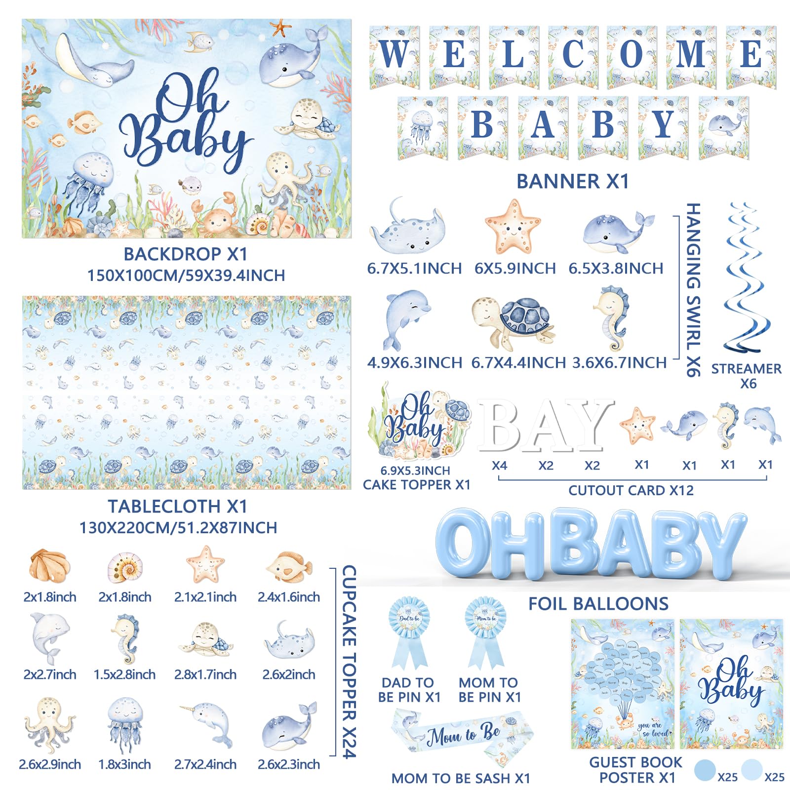 Decoraciones para baby shower bajo el mar