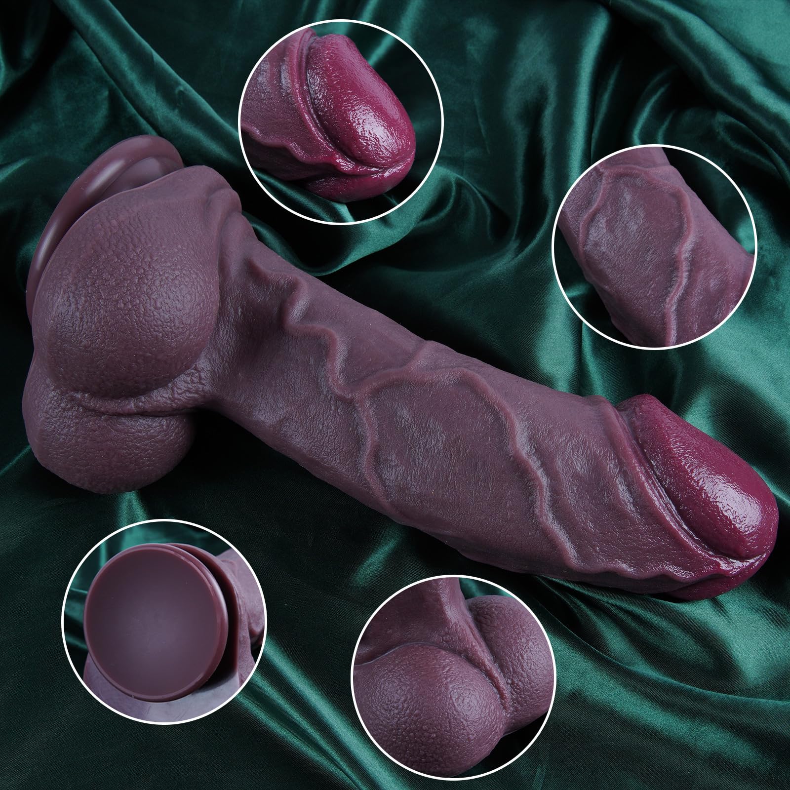 Dildo gigante realista de 7,2 cm de grosor y 29,5 cm extra largo y curvado, con ventosa, silicona de doble densidad. Dildo negro XXL para punto G, juguete anal grande, unisex, ideal para parejas
