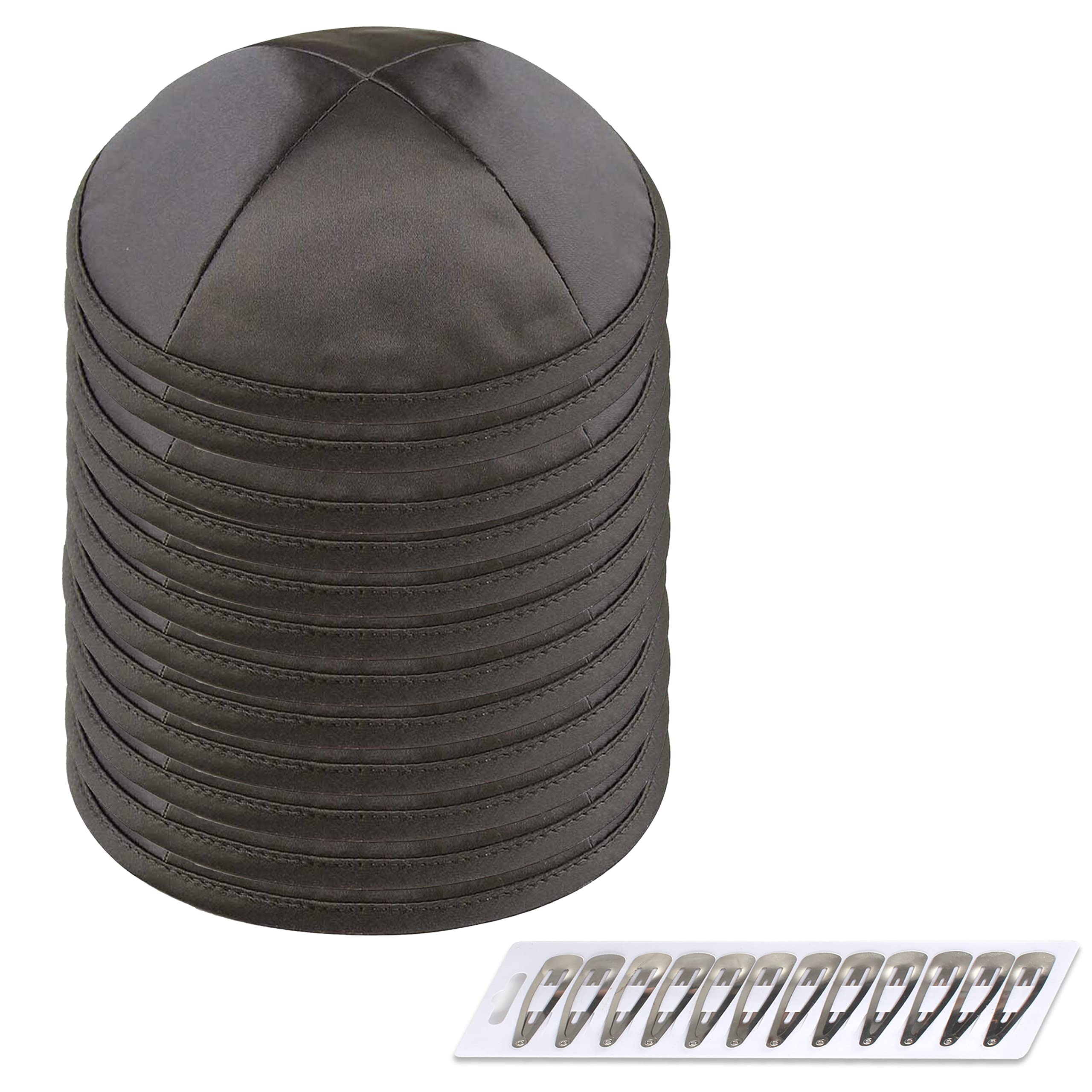 Zion Judaica Deluxe Satin Kippah Yarmulkes for Kids Teens &amp; Adults Skullcaps 6.25" Multi-Color Options 4 Panel Design