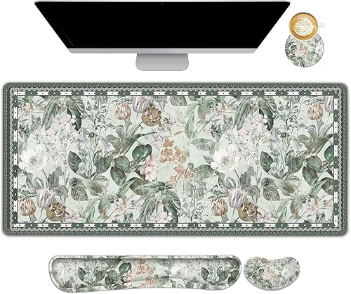 DINKY Alfombrilla grande para mouse y reposamuñecas para teclado, alfombrilla de escritorio para teclado y mouse, alfombrilla de mouse extendida con