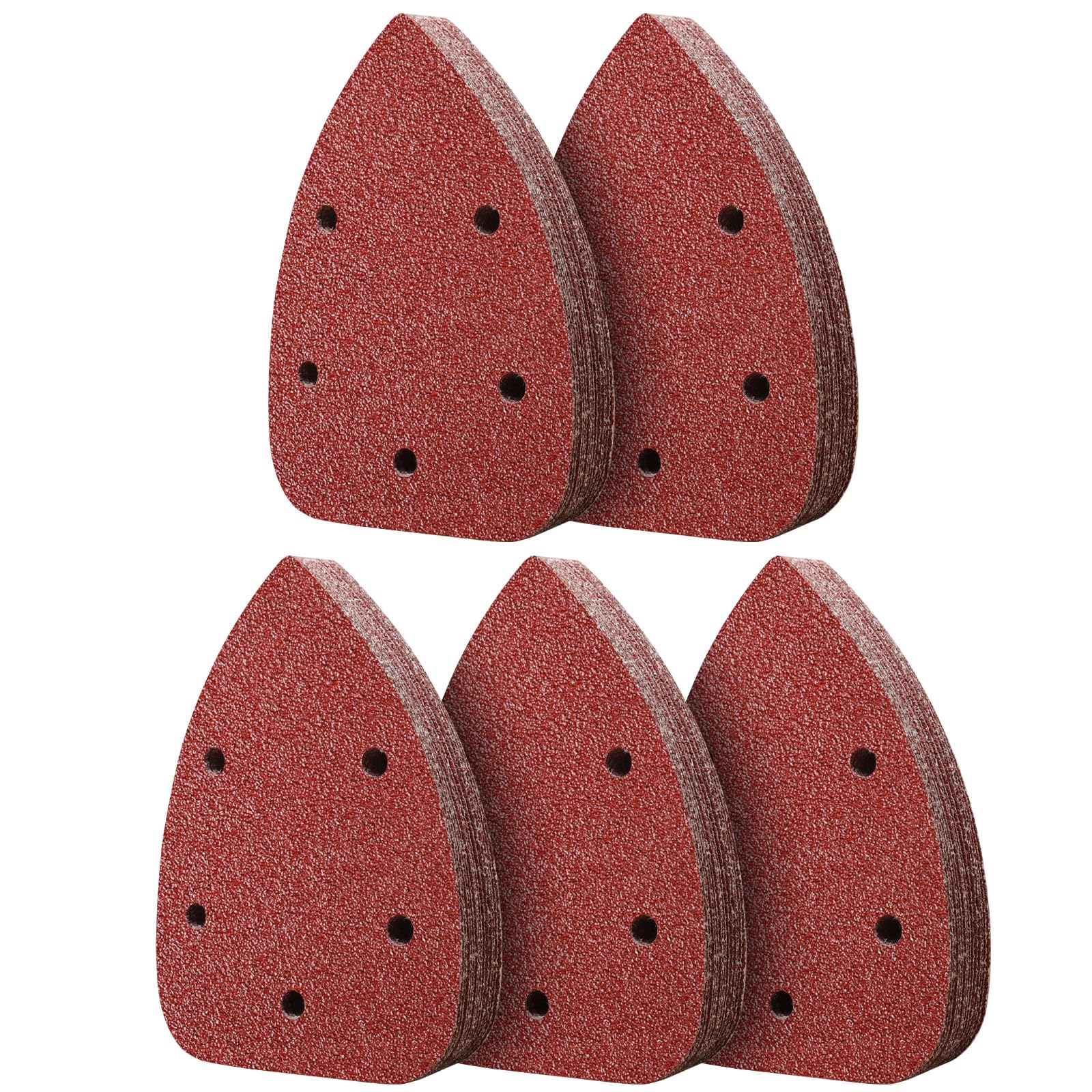 PMIQSA 100 Pieces Sanding Pads 90x140mm Mouse Sander Pads 100 Grits Triangle Sanding Paper Detail Sandpaper Sheets for Grinding and Polishing Wood Metal