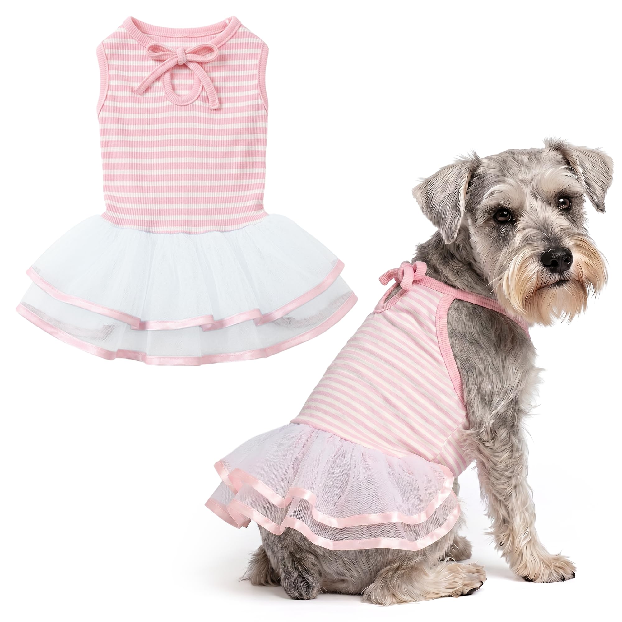 Parisian Pet Ballerina Dog Dress - Elegant Summer Clothes for Large Dogs Girl - Stylish Pink Dog Outfit - Lightweight and Soft Puppy Clothes - Formal Pet Apparel - Designer Dresses for Dogs