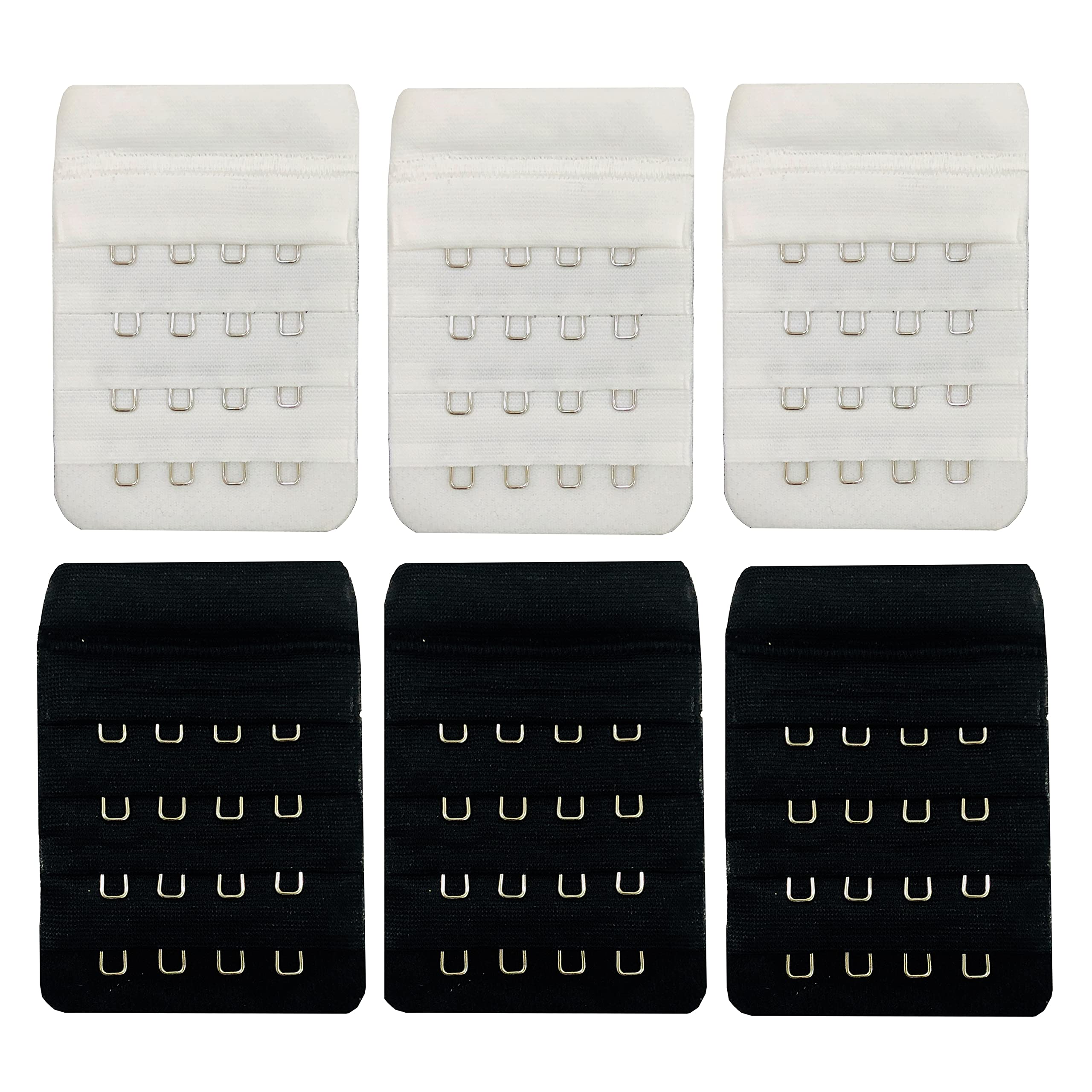 TobbTwist Women's 4 Hook Bra Extender - 4 Hook 4 Eye Hook Extender, Save Your Bra Increase Band Length (Black, White)-picture-14