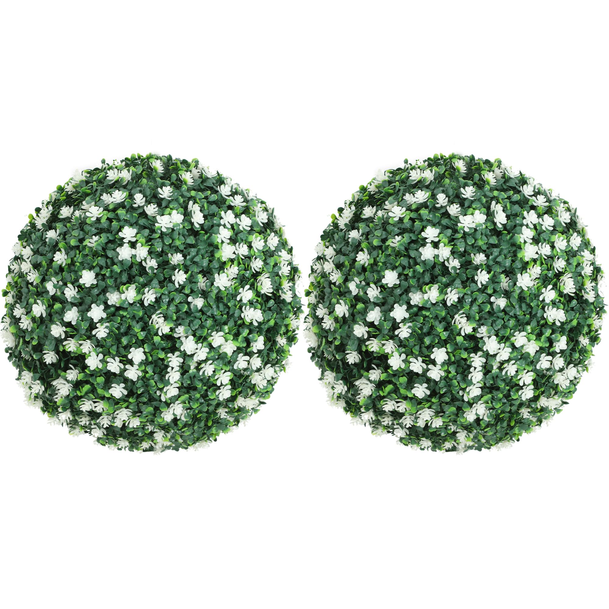 Homcom Unisex Multi 40Cm Artificial Topiary Balls Set Of 2 Hanging Faux Boxwood Balls