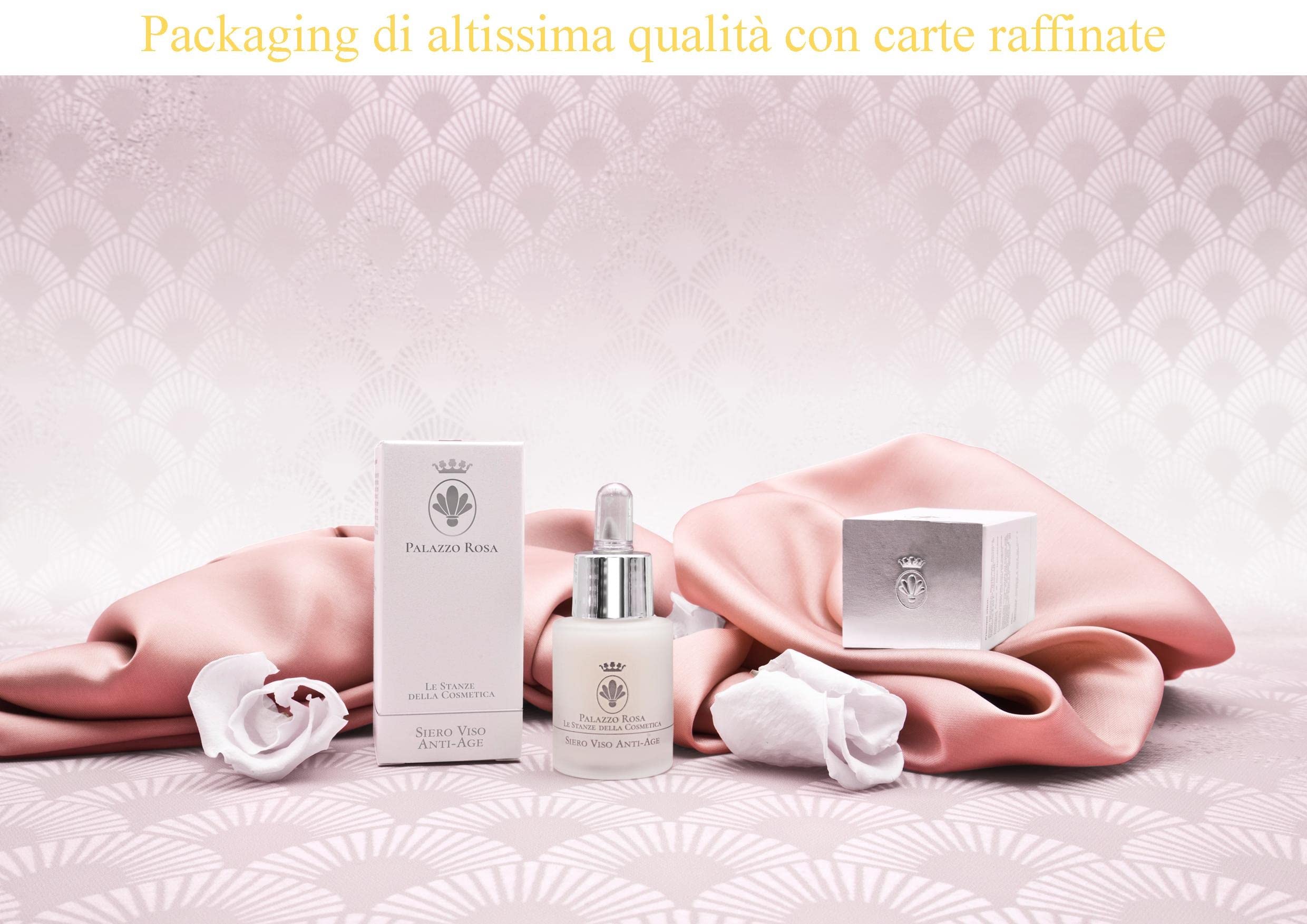 Palazzo Rosa Siero Viso Anti-Age 15 ml 100% Biologico Made in Italy Bellezza per il Viso Dalla Rosa Damascena