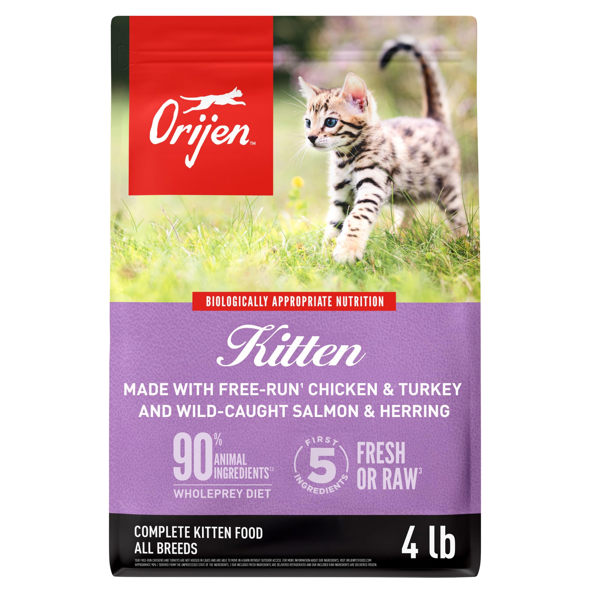 ORIJEN WholePrey Dry Cat Food Kitten Recipe (4lb)