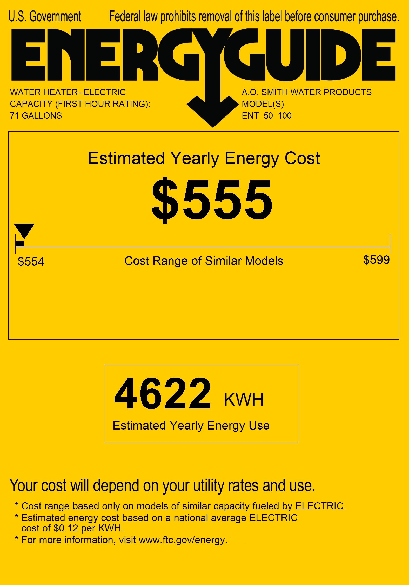 Buy A.O. Smith ENT-50 ProMax High Efficiency Tall Electric Water Heater, 50  gal Online at desertcartSINGAPORE