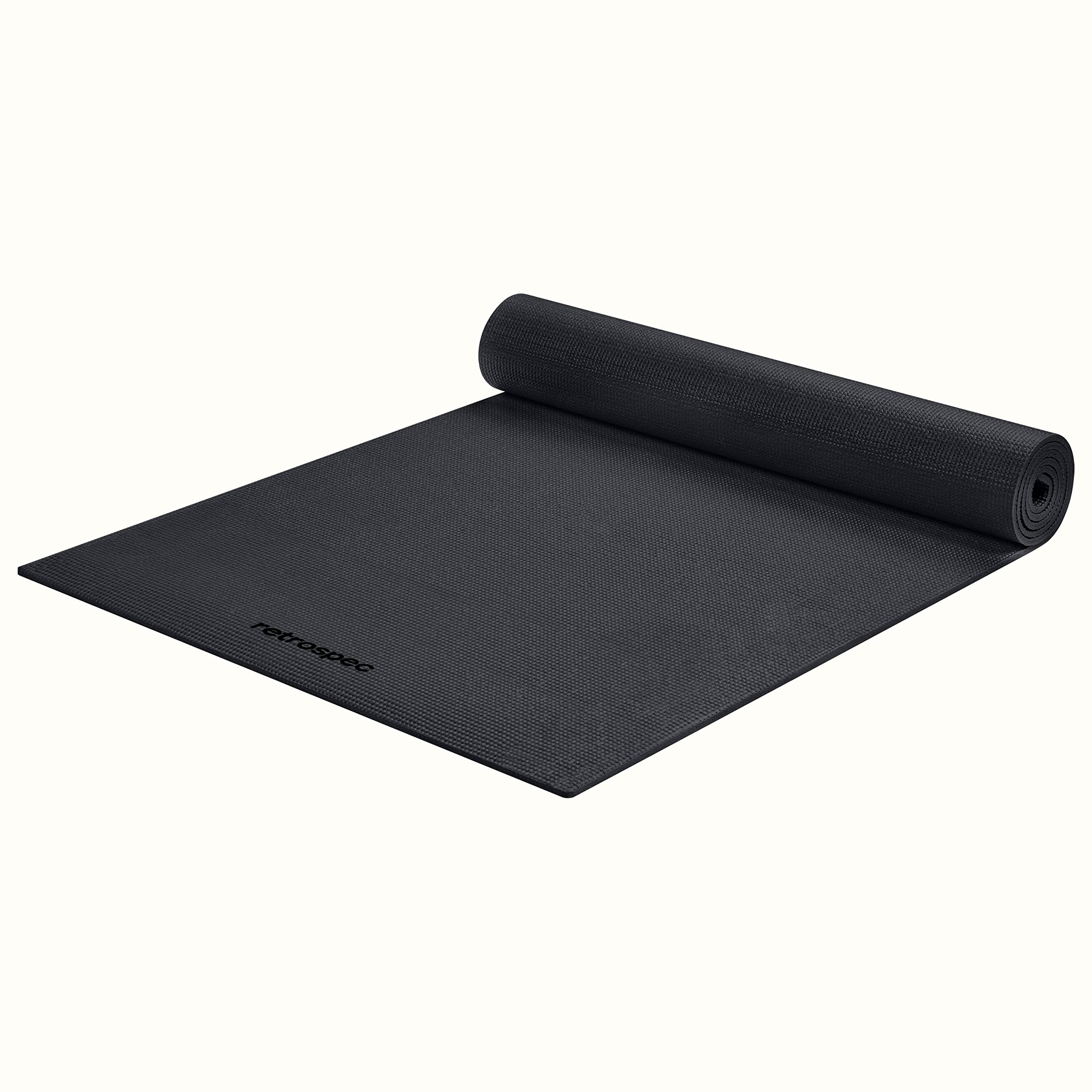 Retrospec Pismo Yoga Mat w/Nylon Strap for Men & Women - Non Slip Exercise Mat for Yoga, Pilates, Stretching, Floor & Fitness Workouts, 5mm Thick, Easy to Clean
