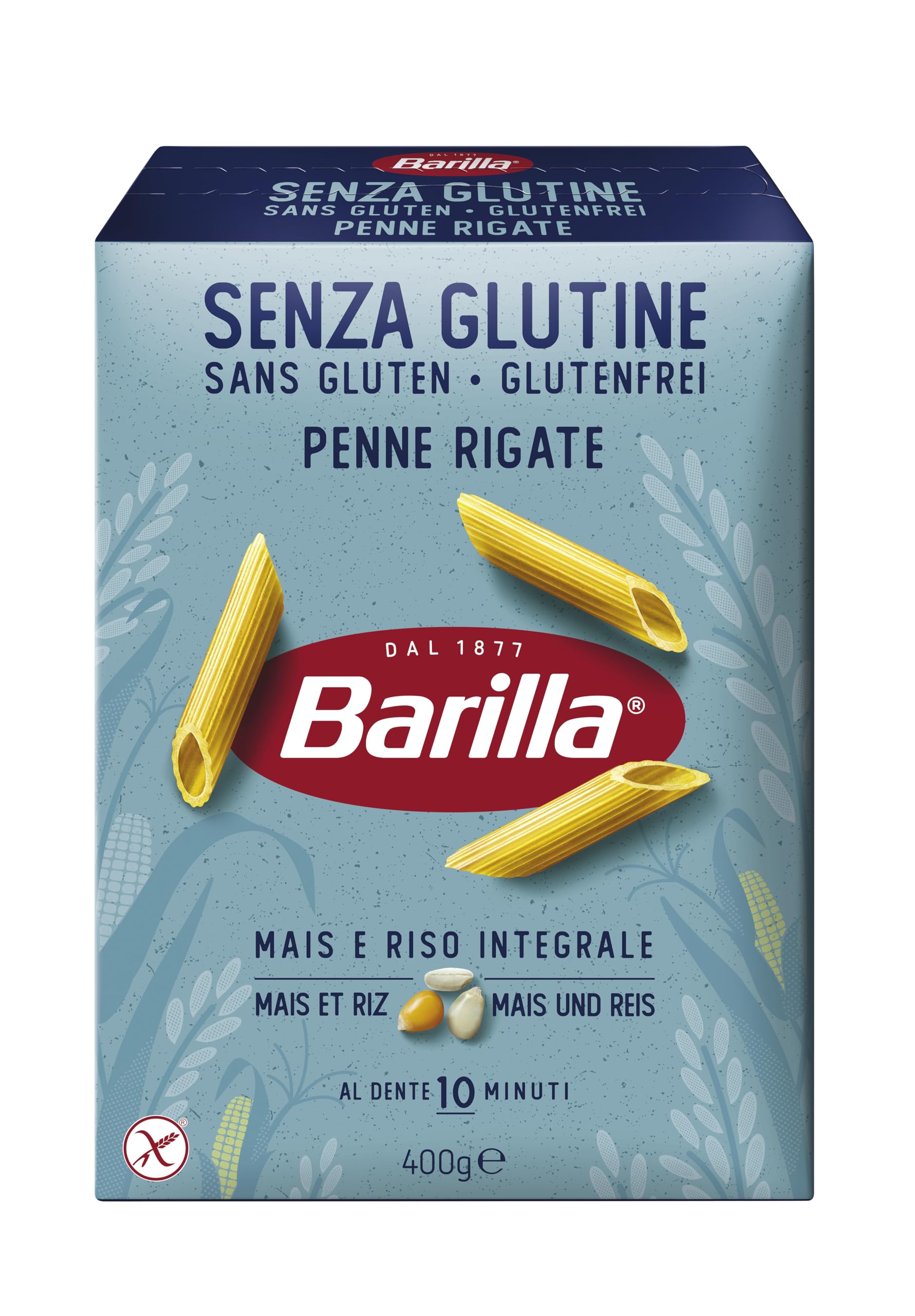 Barilla Pasta Nudeln Glutenfreie Penne Rigate aus köstlichem Mais und Reis – perfekt für Menschen mit Zöliakie oder Glutenunverträglichkeit, (14 x 400 g) | Penne Rigate